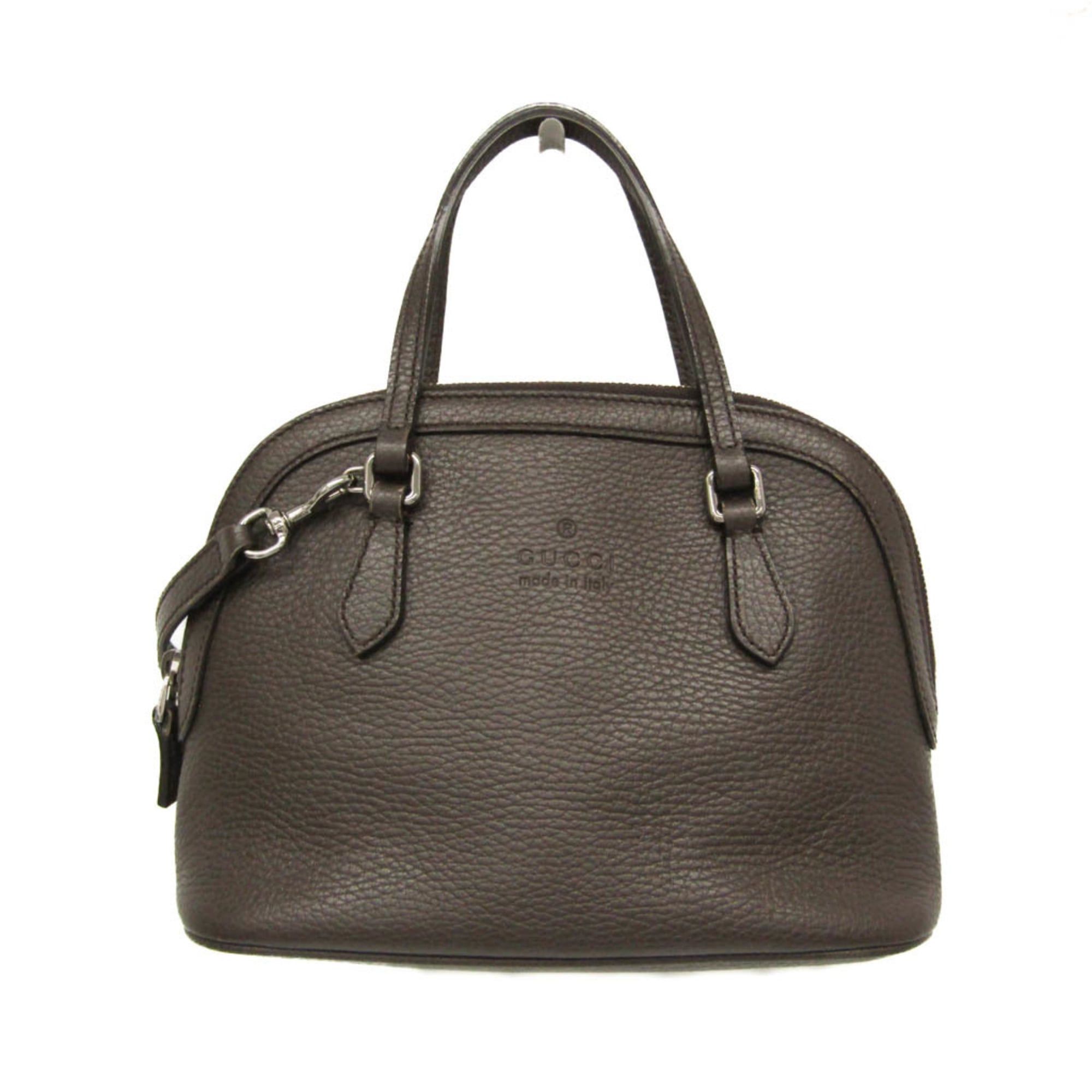 Gucci Gucci 341504 Women's Leather Handbag,Shoulder Bag Dark Brown Size ONE SIZE - 1 Thumbnail