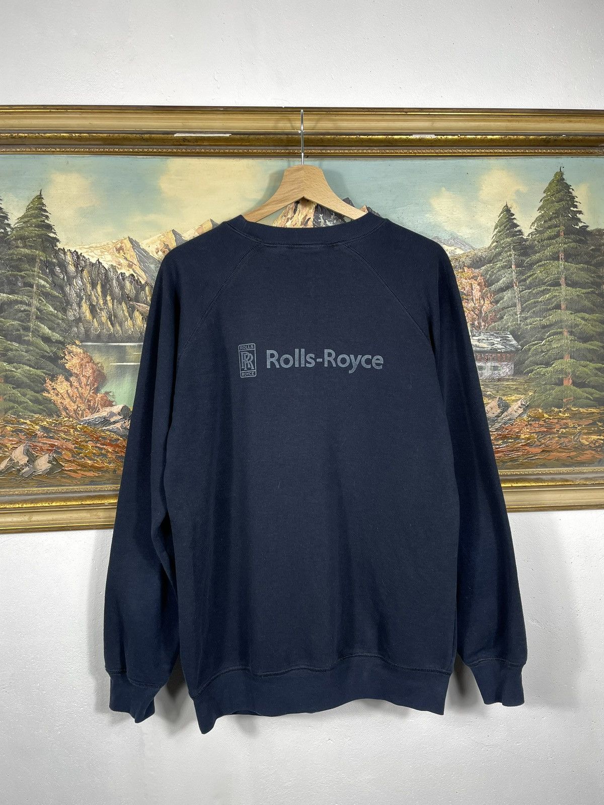 Vintage Navy Retro Y2k 00s Baggy Crewneck Rolls Royce Racing Luxury Size US L / EU 52-54 / 3 - 2 Thumbnail