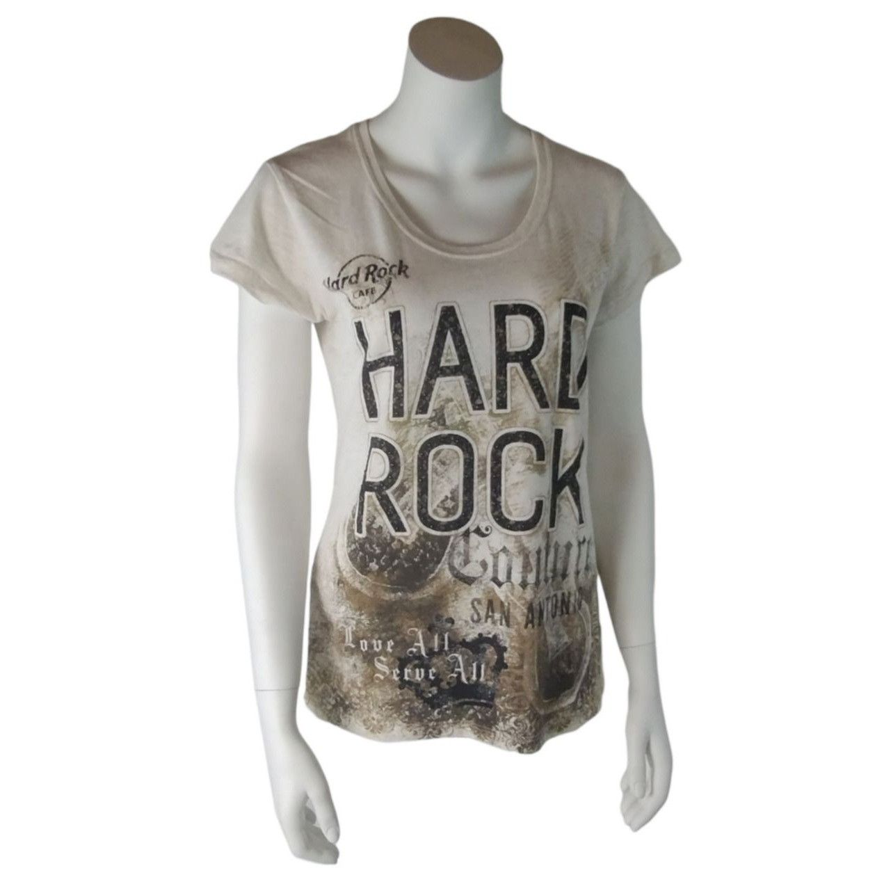 Hard Rock Cafe Womens Large Hard Rock Cafe San Antonio Love All Serve All G Size L / US 10 / IT 46 - 3 Thumbnail