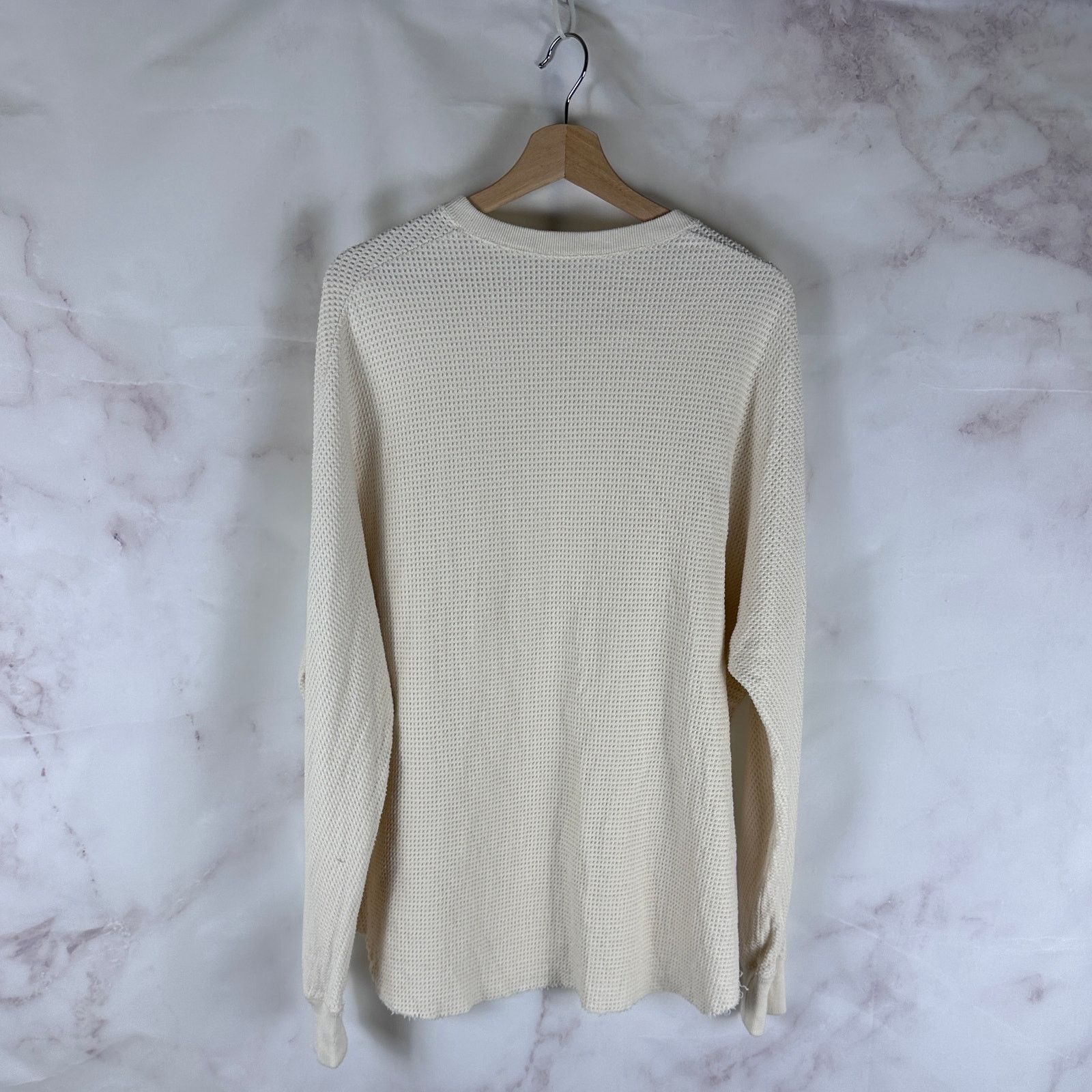 SOSHIOTSUKI Asymmetrical Cream Waffle Thermal Longsleeve Size US M / EU 48-50 / 2 - 7 Thumbnail