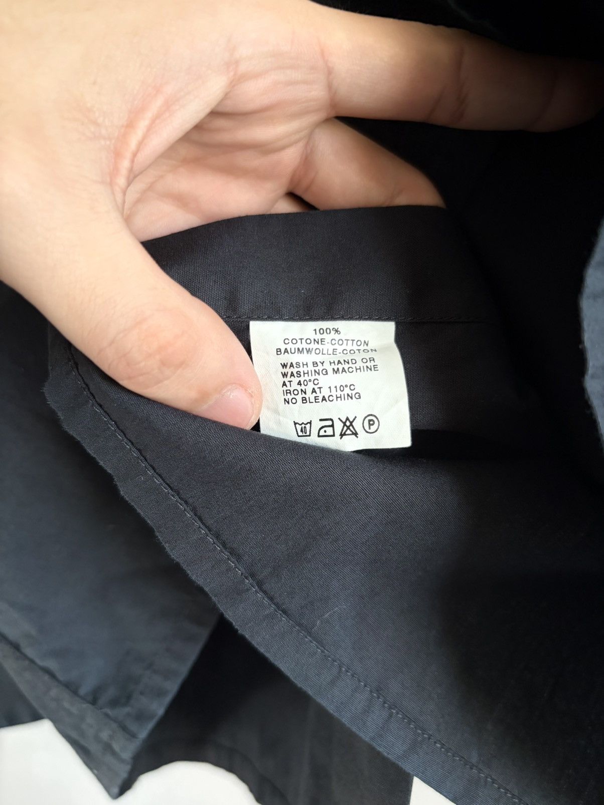 Raf Simons Raf Simons 1995 Black/ Navy Contrast Collar Shirt Size US M / EU 48-50 / 2 - 5 Thumbnail