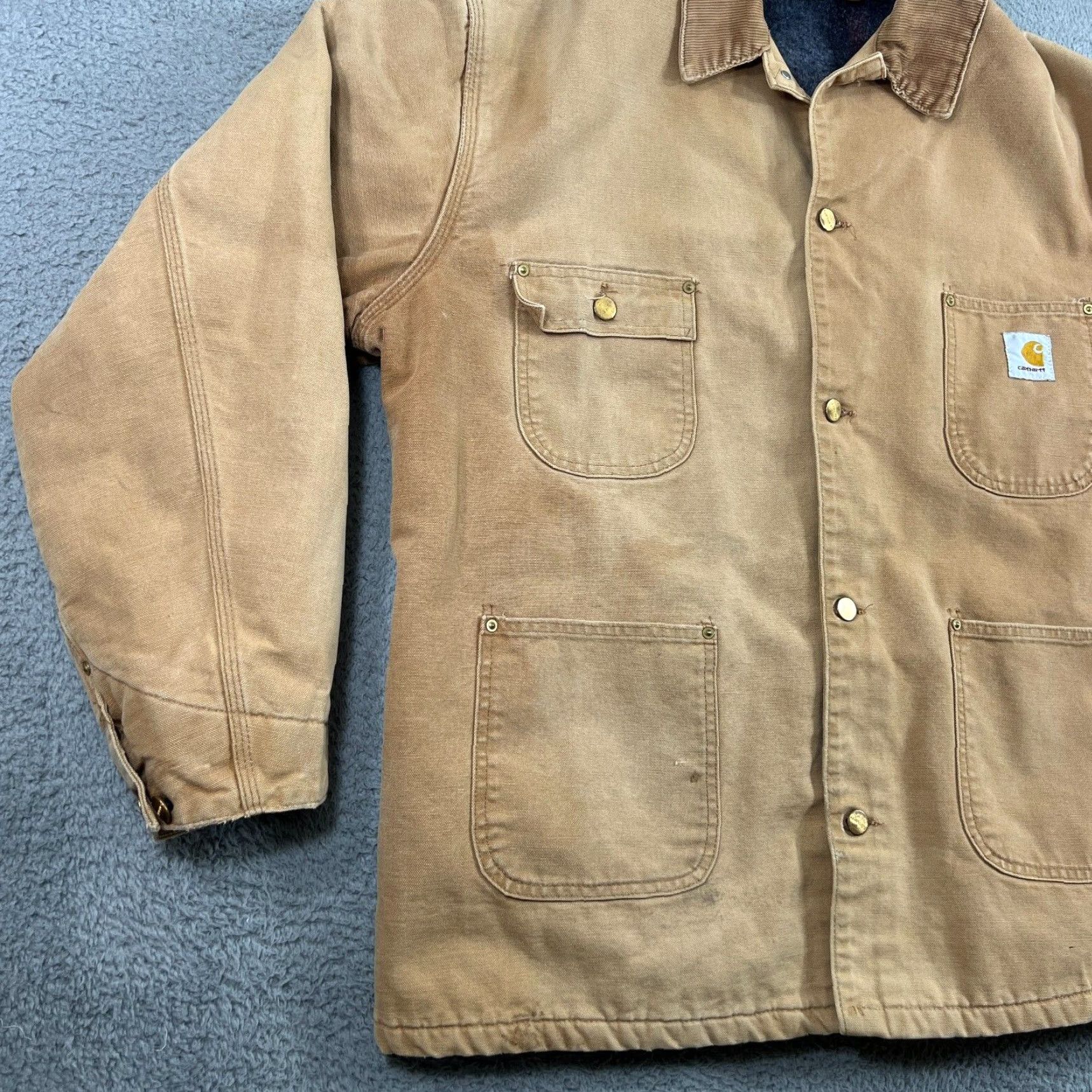 Carhartt VINTAGE Carhartt Men’s Chore Jacket 52 Brown Canvas Workwear 80s USA 2XL Size US L / EU 52-54 / 3 - 2 Thumbnail