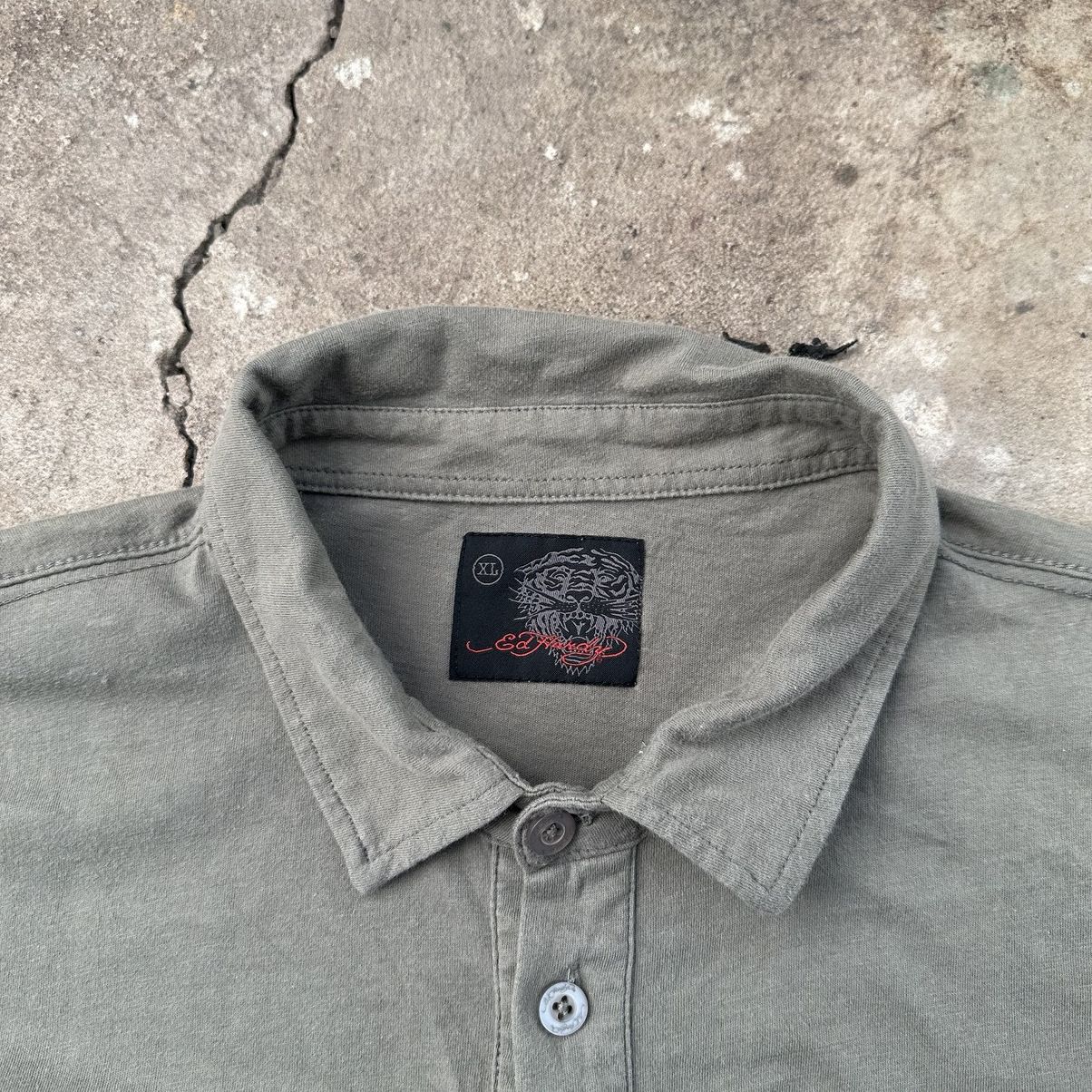 Designer Ed Hardy by Christian Audigier military Print Polo T-Shirt Size US XL / EU 56 / 4 - 9 Thumbnail