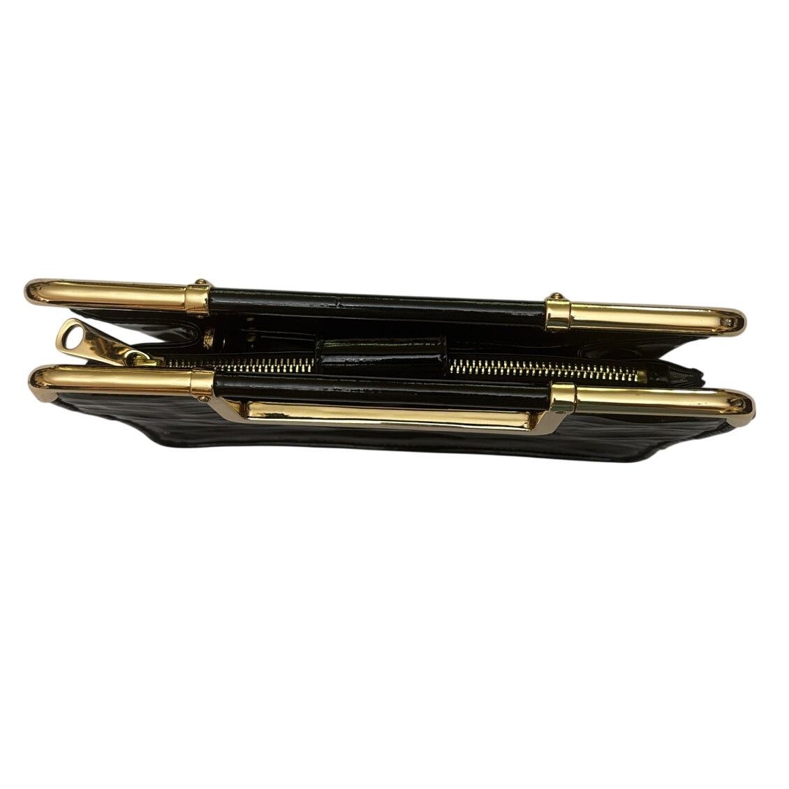 Zac Posen Vintage Z SPOKE by Zac Posen Black Patent Clutch Purse Bag Size ONE SIZE - 9 Thumbnail