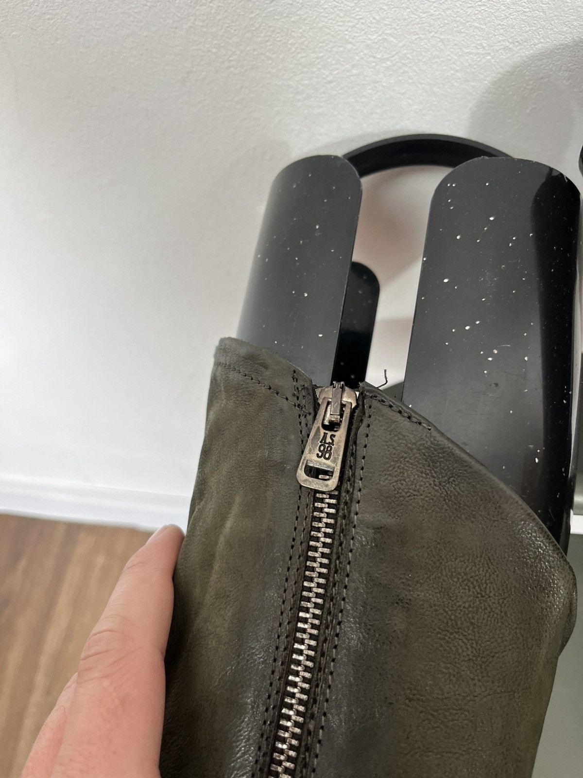 A.S.98 A.S.98 Leather Boots Green Women EU 38 Biker Buckle Zip Size US 7 / IT 37 - 14 Thumbnail