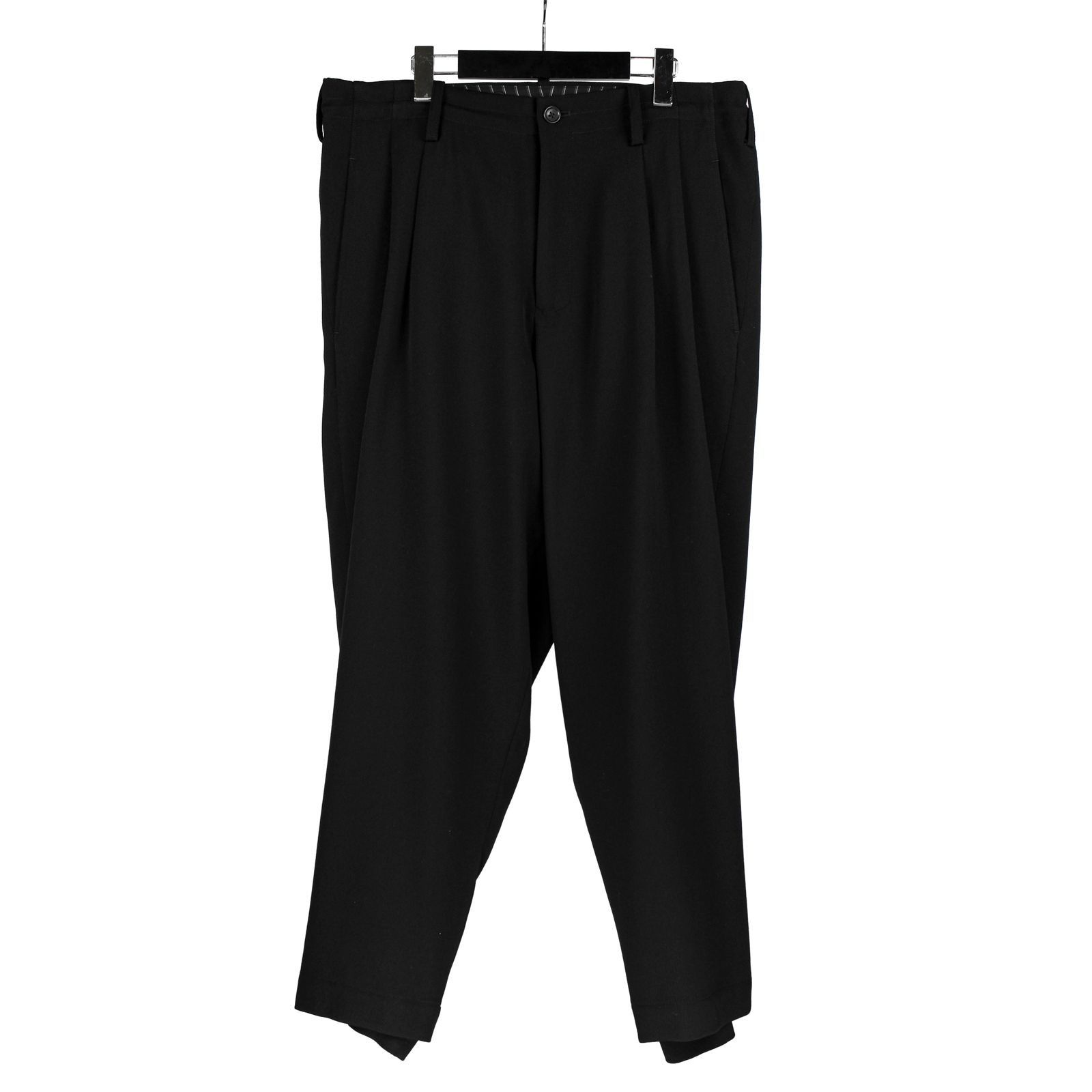 Yohji Yamamoto Pour Homme - Wool Wide Pants With 2 Hem Tabs