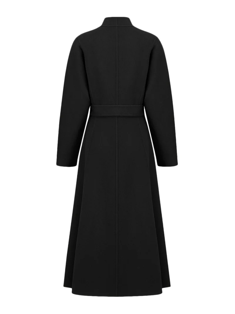 Dior DIOR $7100 Black Wool Belted Coat New & Authentic Size XS / US 0-2 / IT 36-38 - 2 Thumbnail