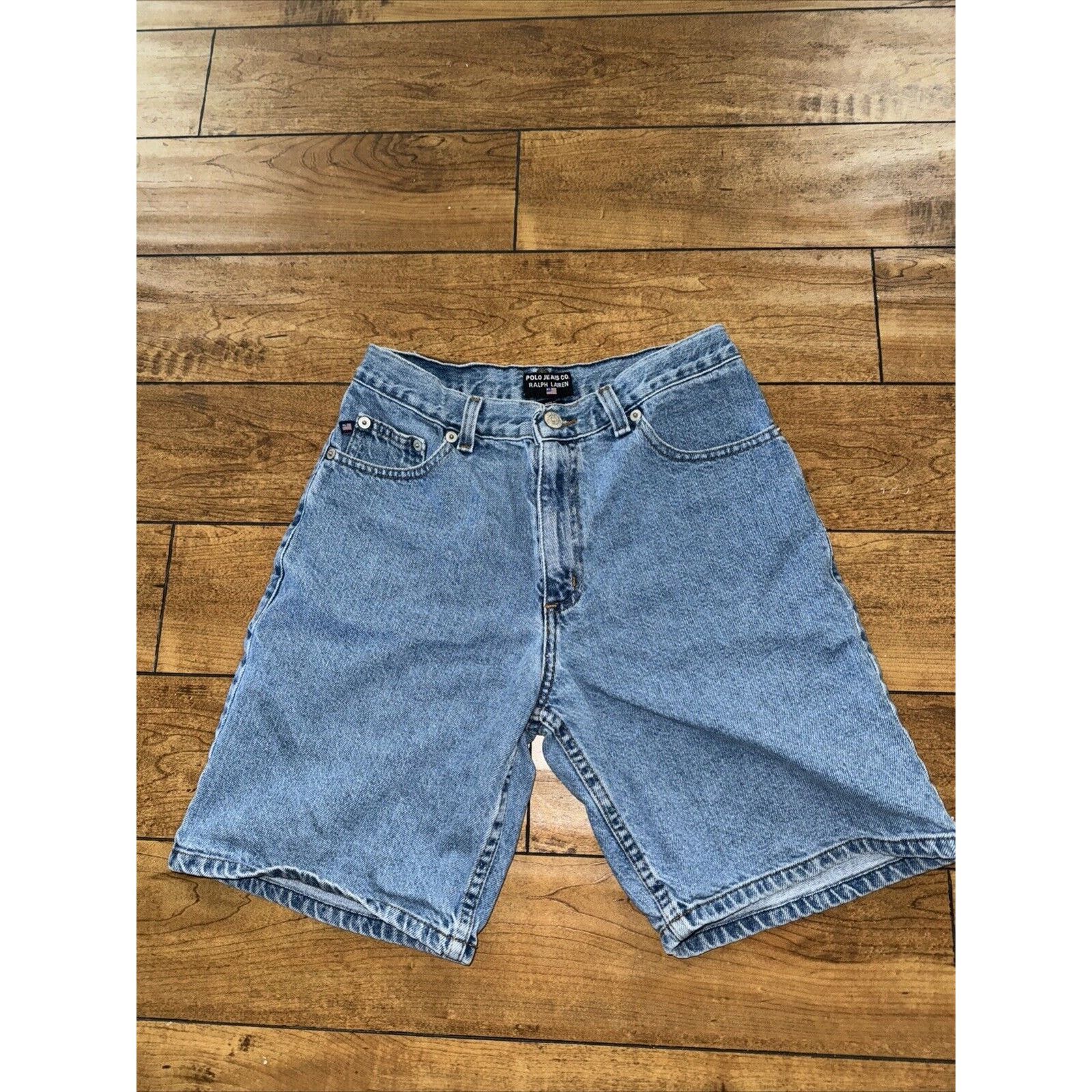 Ralph Lauren × Vintage Ralph Lauren Denim Shorts Blue Size 14 24 In Waistband Size 24" / US 00 / IT 34 - 1 Thumbnail