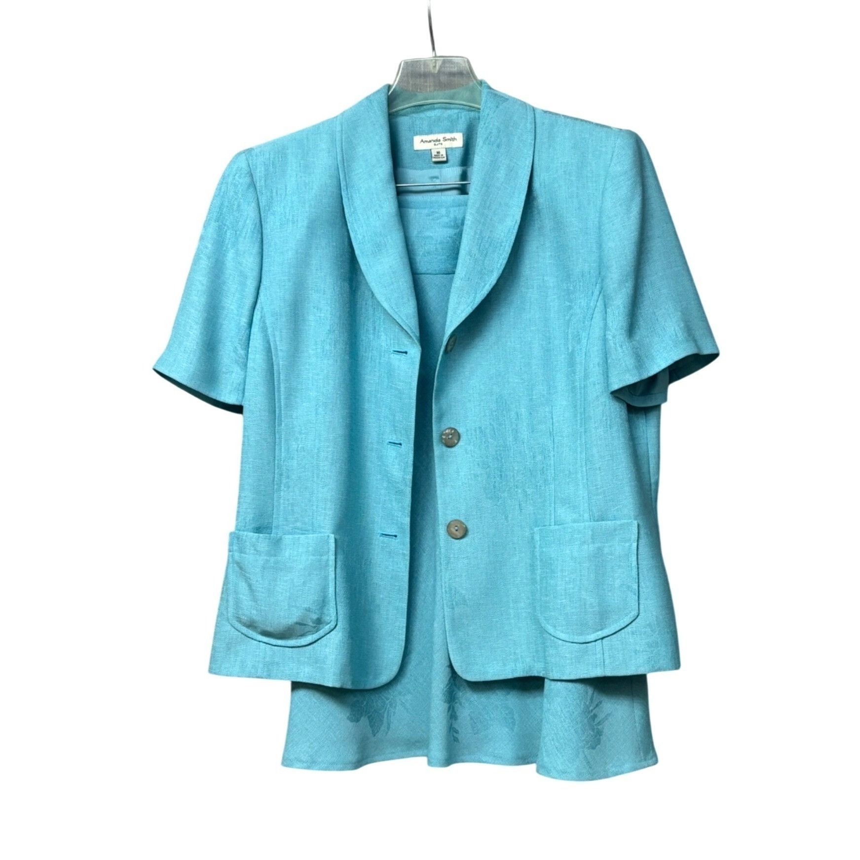 Vintage Amanda Smith Women’s Vintage 2-Piece Turquoise Skirt Suit Si Size XXL / US 16-18 / IT 52-54 - 4 Thumbnail