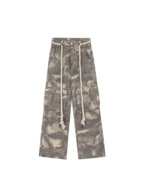 VIBE Retro drawstring camouflage work wide-leg trousers Size US 30 / EU 46 - 4 Thumbnail
