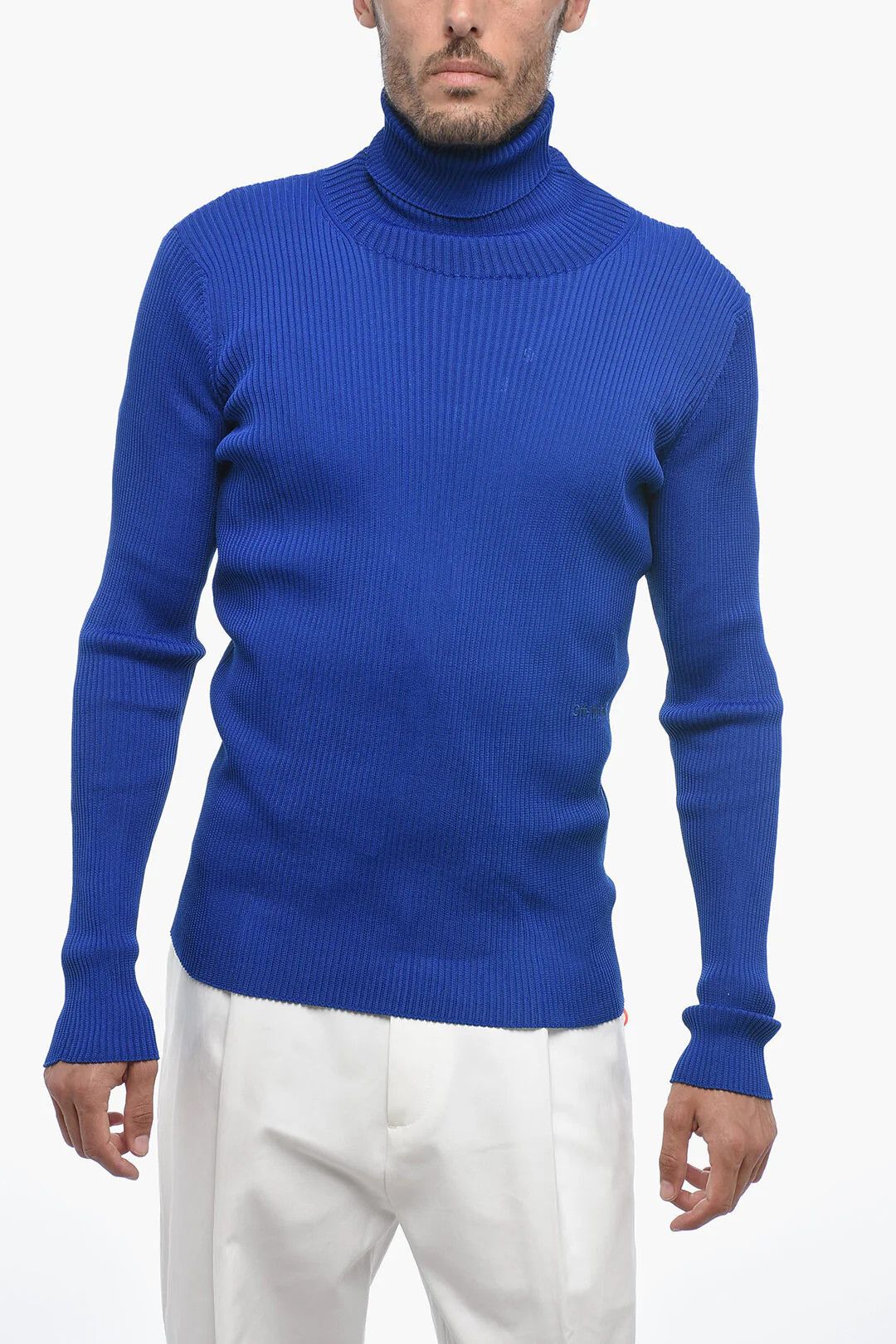 Off-White og1mm0526 Turtleneck Sweater in Blue Size US M / EU 48-50 / 2 - 1 Thumbnail