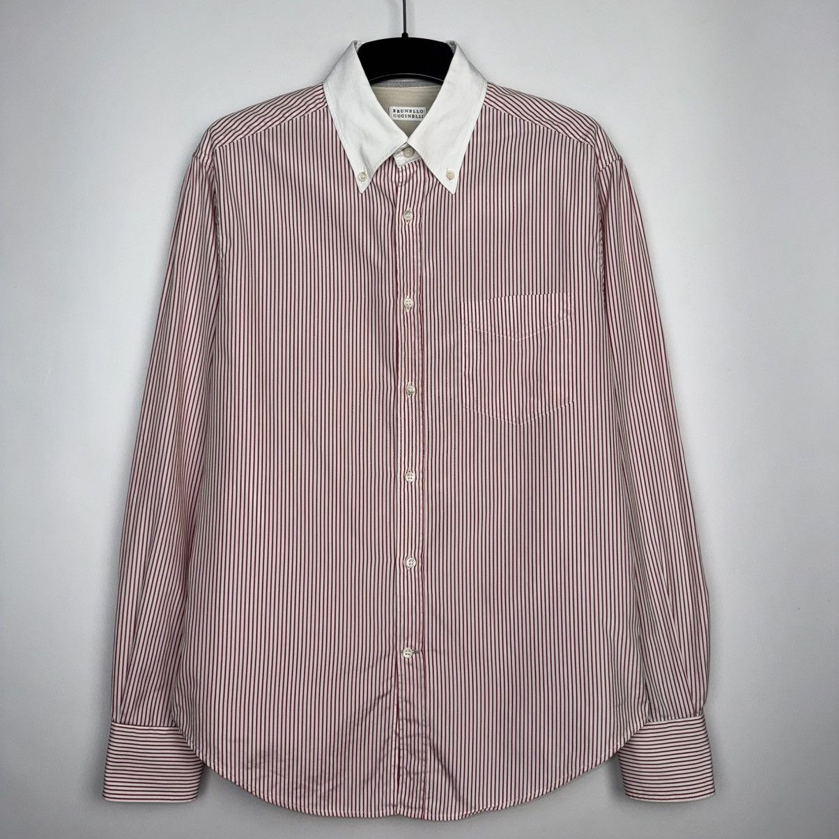 Brunello Cucinelli BRUNELLO CUCINELLI STRIPED BUTTON UP SHIRT COTTON Size US M / EU 48-50 / 2 - 1 Thumbnail