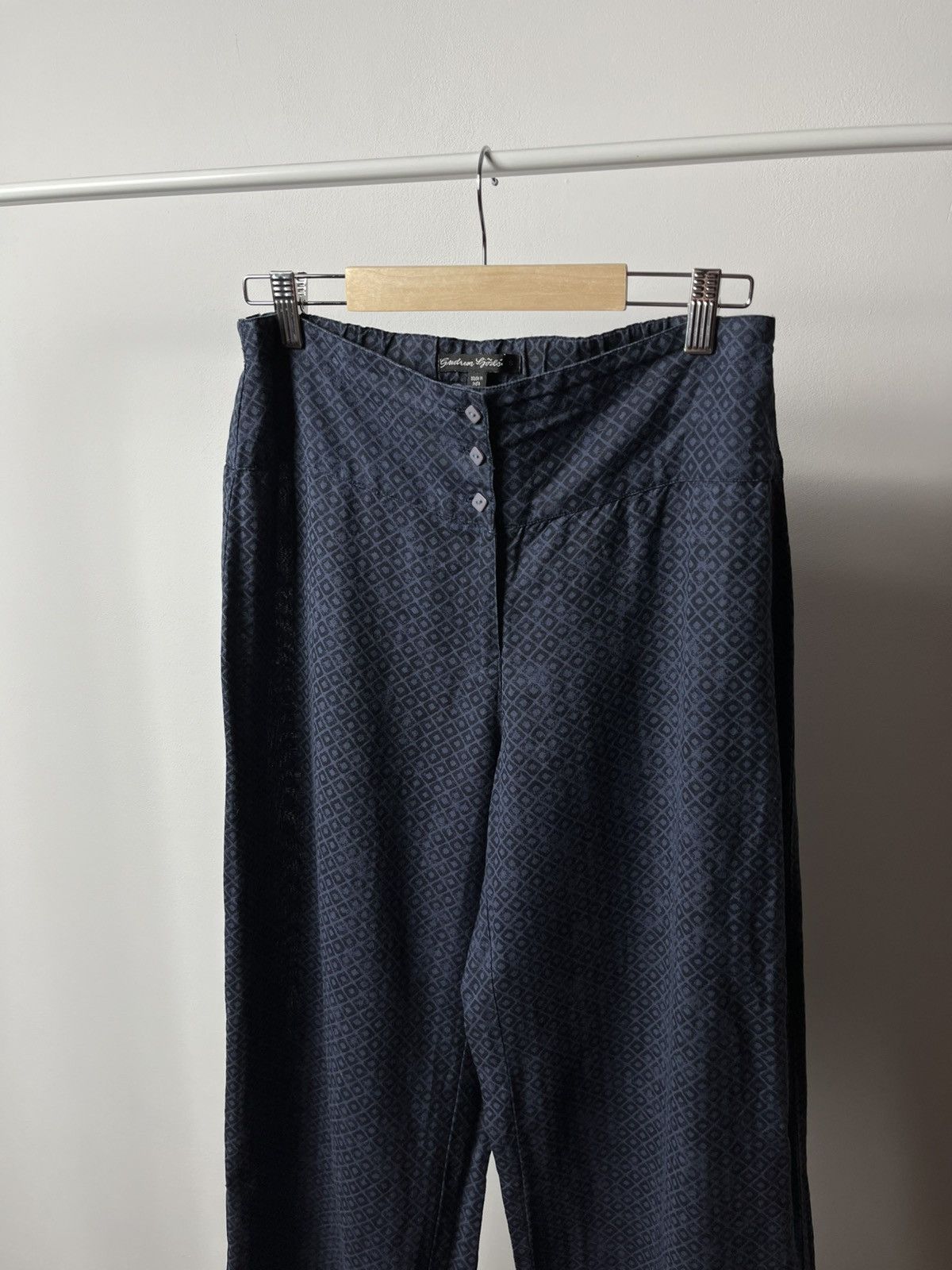 Other Gudrun Sjoden Wide Leg Linen Cotton Pants Navy Patterned S Size 27" / US 4 / IT 40 - 2 Thumbnail