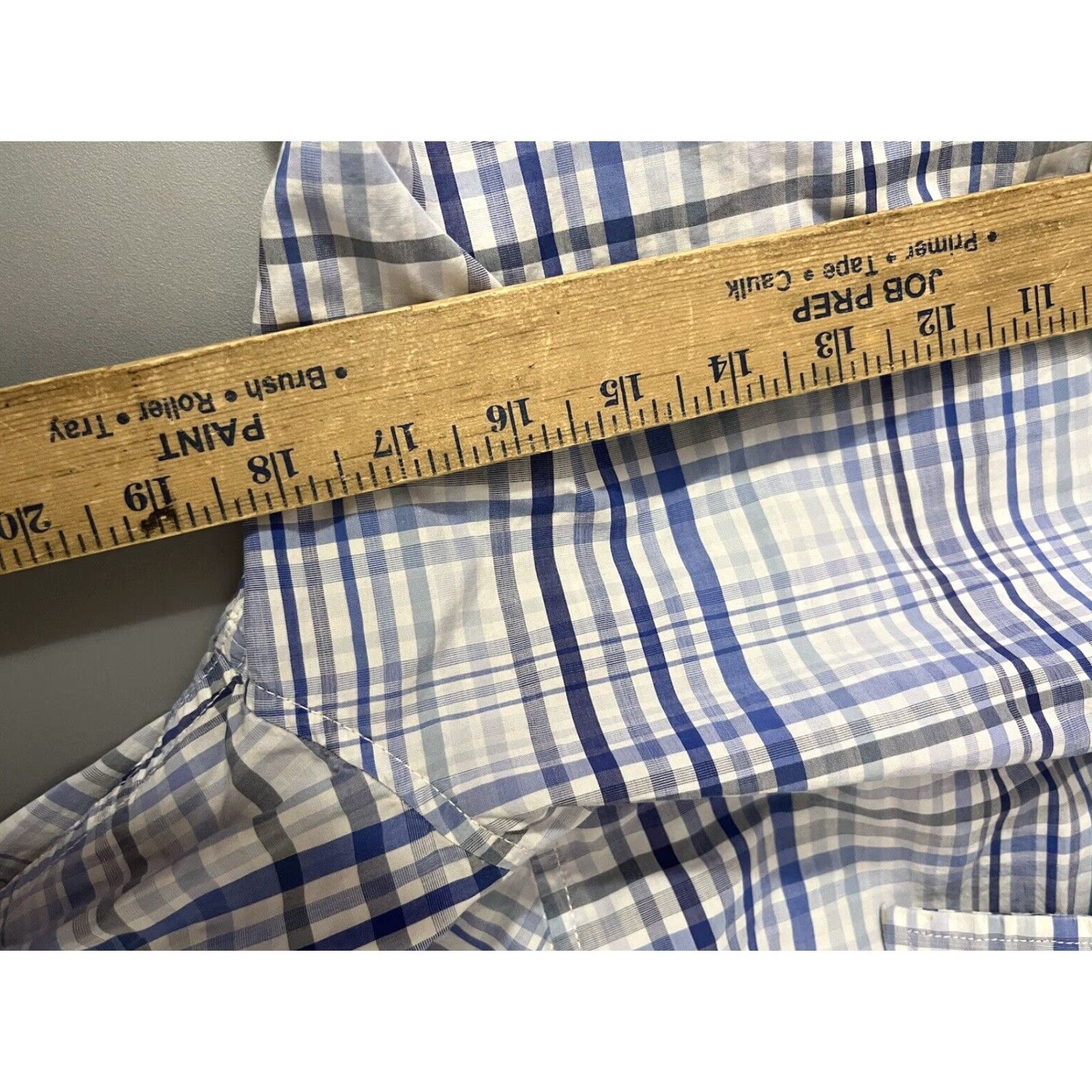 Banana Republic VINTAGE Banana Republic Luxe Stretch Poplin Button-Up Shirt Men’s Small Plaid Blue Slim Fit Long Sleeve Regular Size S Mens Size US S / EU 44-46 / 1 - 5 Thumbnail