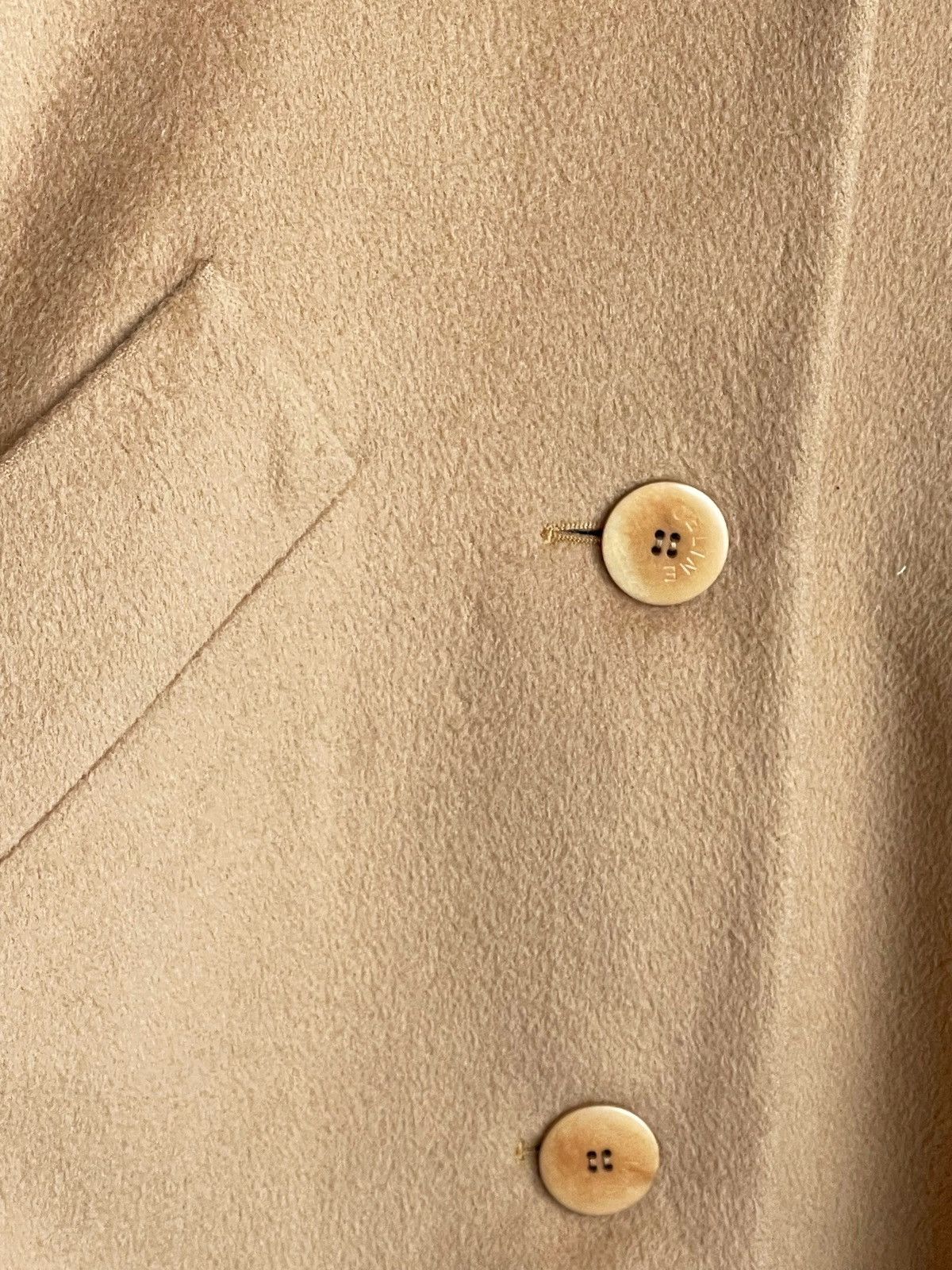 Celine Vintage Celine Paris Camel Wool Coat Single Breasted Iconic Size XL / US 12-14 / IT 48-50 - 19 Thumbnail