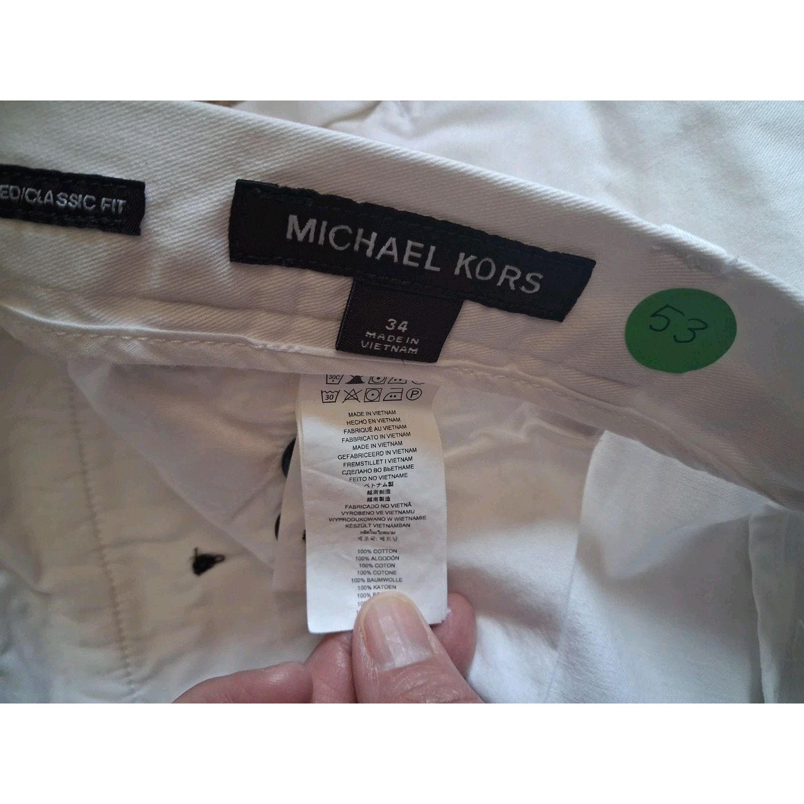 Michael Kors Michael Kors Men's Chino Shorts White Classic Fit Casual Size US 34 / EU 50 - 4 Thumbnail