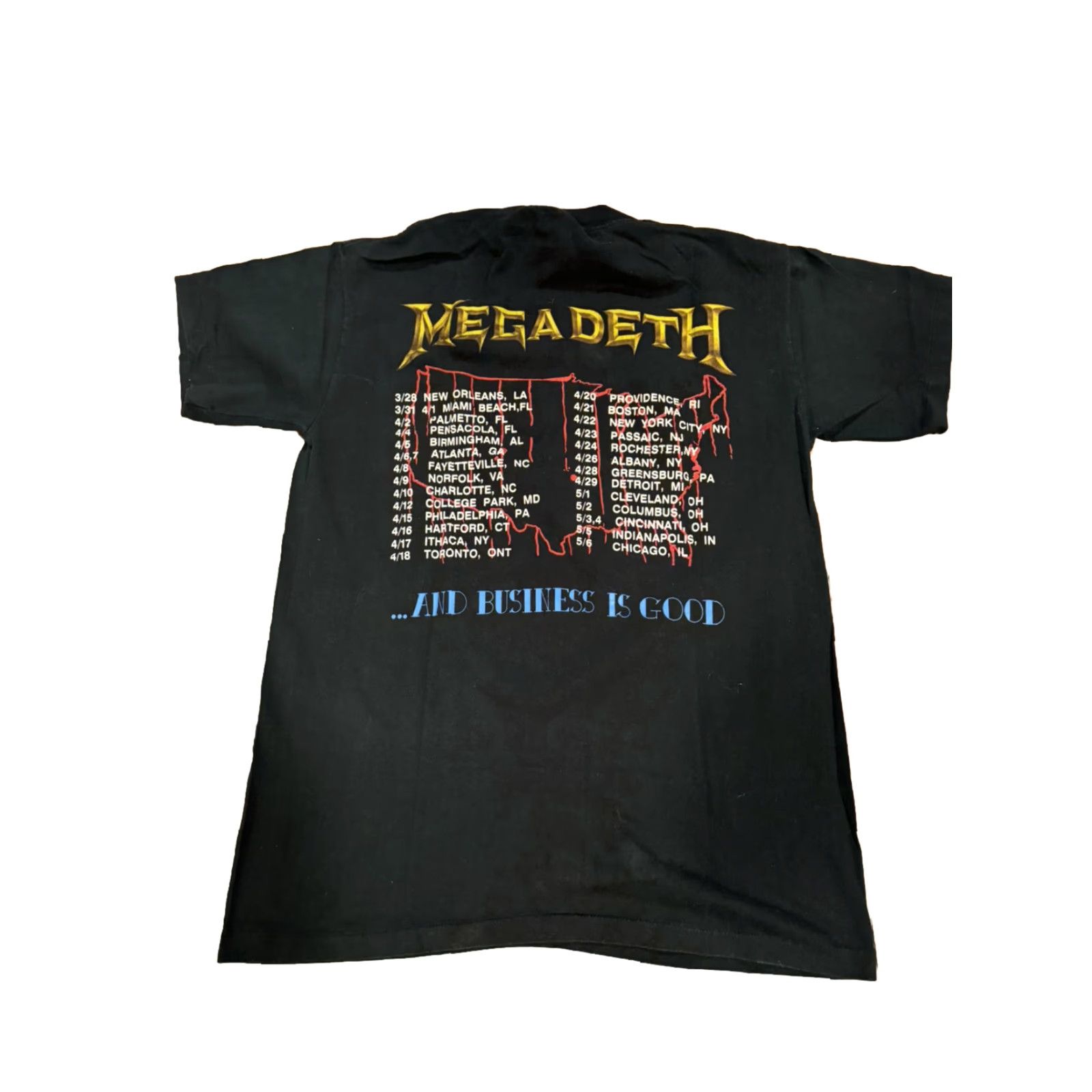 Vintage VINTAGE Megadeth Concert T-Shirt 1988 Killing is My Business Heavy Metal Shirt Men L Black Cotton Crew Neck Short Sleeve 80s Band Music Rock Size US L / EU 52-54 / 3 - 2 Thumbnail