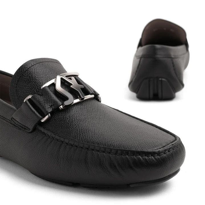 Salvatore Ferragamo o1s22i1n1025 SF Ornament Driver Loafers in Black Size US 8 / EU 41 - 3 Thumbnail
