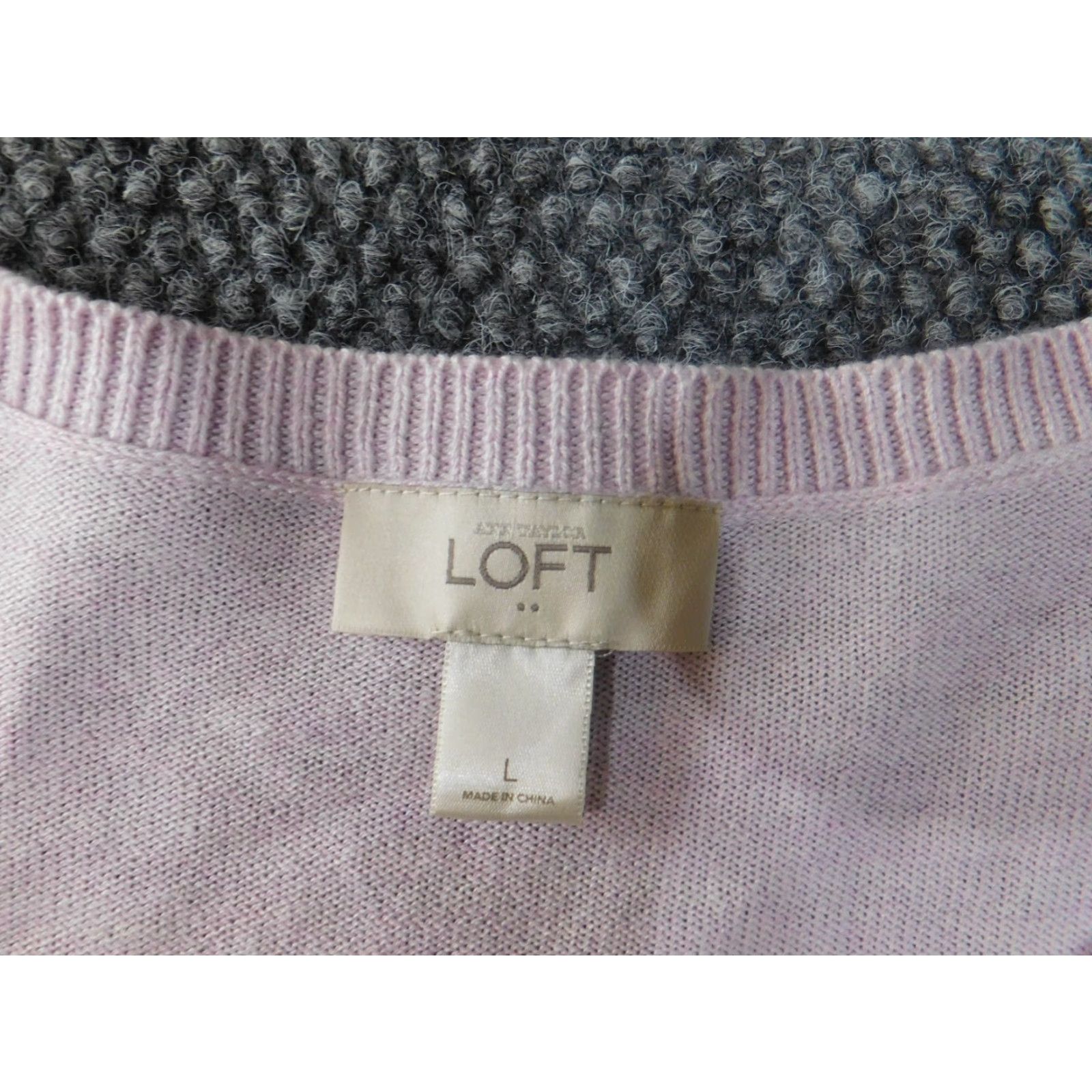Loft LOFT Purple Knit Pullover Womens Cotton Rayon Loft Sweater Large Casual Crew Neck Long Sleeve Rib Knit Solid Size L / US 10 / IT 46 - 4 Thumbnail