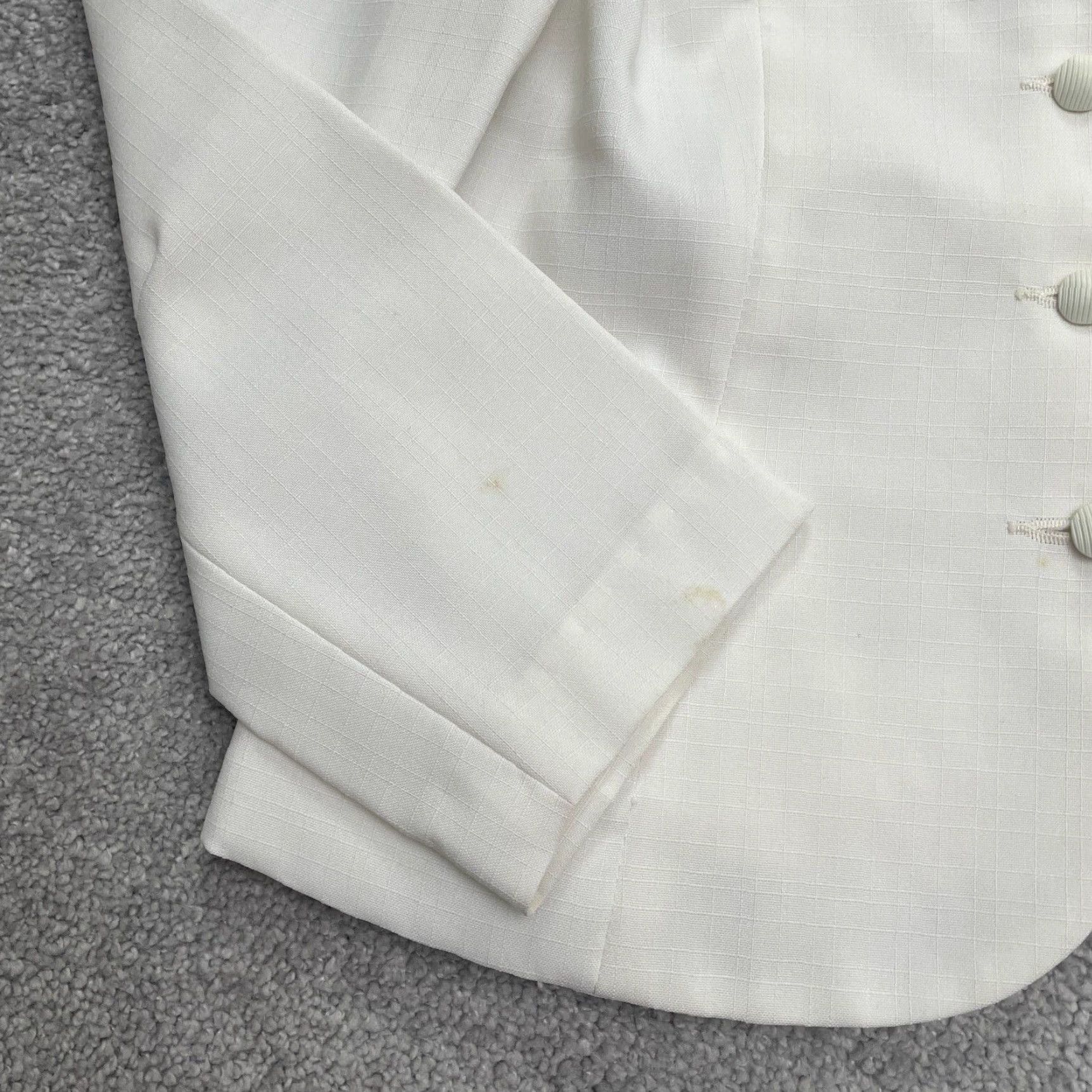 Vintage VINTAGE ILGWU Unlined Blazer Jacket Womens S Ivory Button Up Embroidered Blazer Jacket Size S / US 4 / IT 40 - 3 Thumbnail