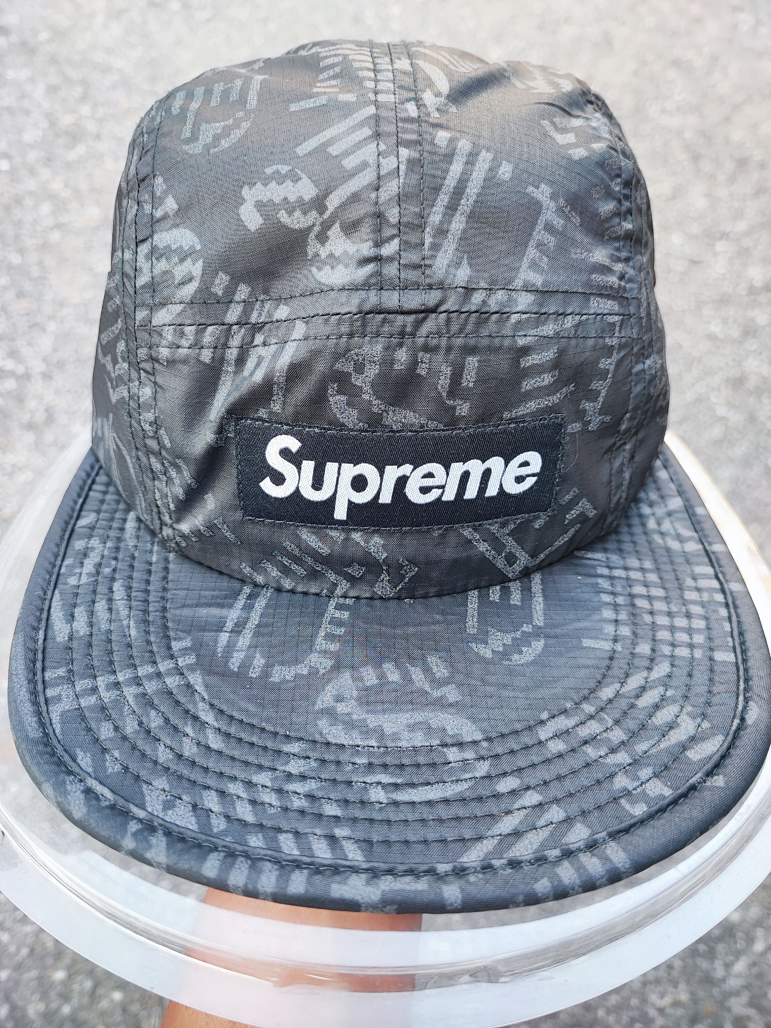 Supreme SS15 Supreme Box Logo Camp Cap Reflective Black Vintage Size ONE SIZE - 2 Thumbnail