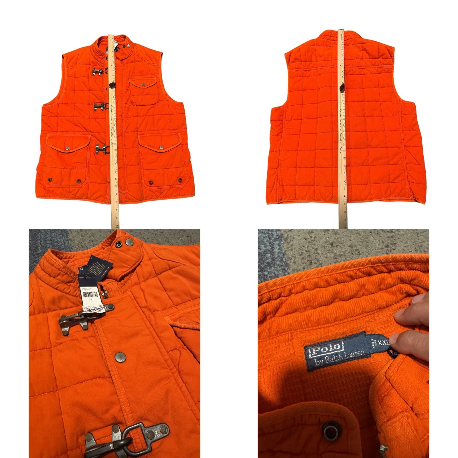Polo Ralph Lauren VINTAGE Polo Ralph Lauren Fireman Clasp Insulated Down Vest 2XL Orange Defect Size US XXL / EU 58 / 5 - 10 Thumbnail
