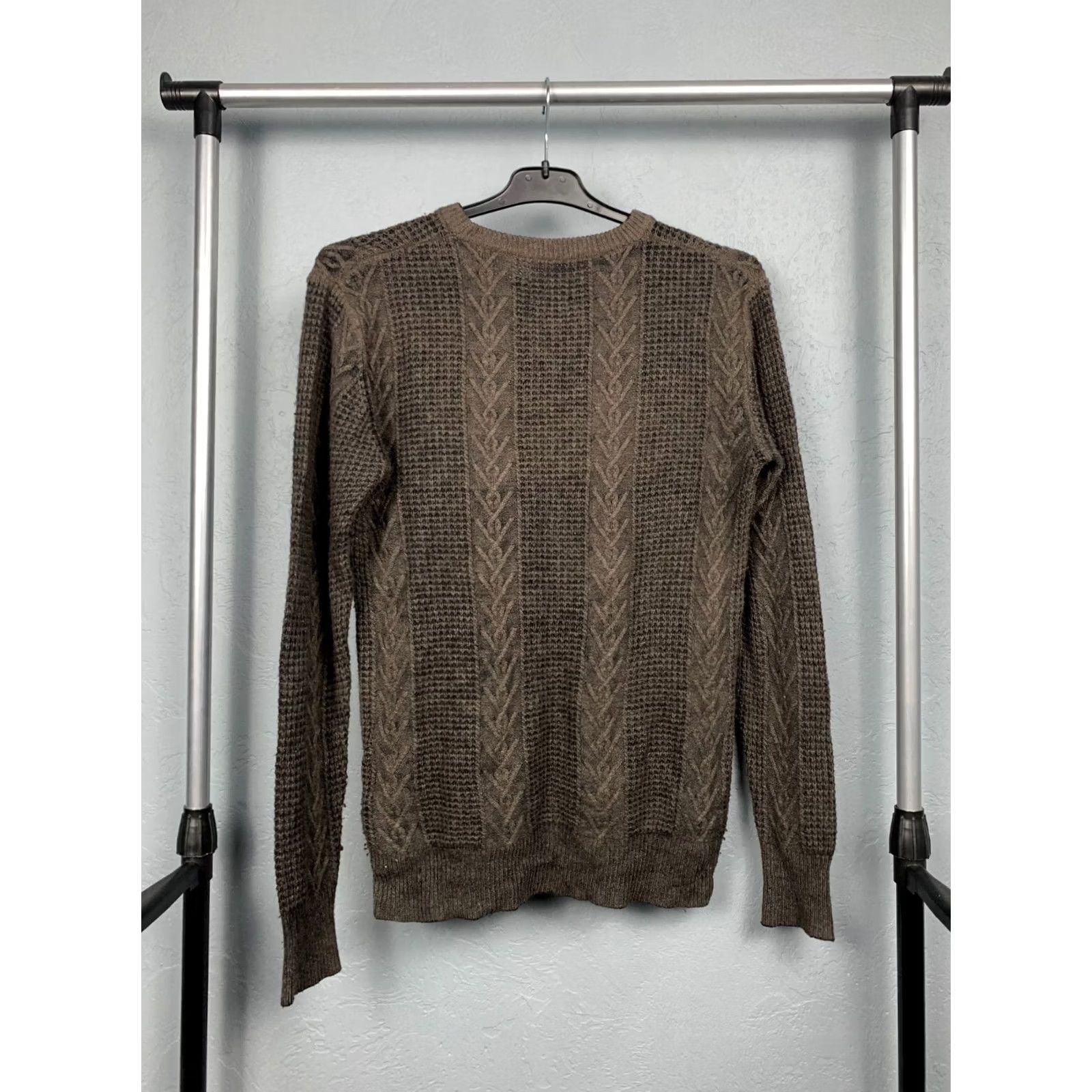 Allsaints VINTAGE AllSaints Mens Sweater Crew Neck Wool+Nylon Knit XS Khaki Crew Neck Wool Knit 90s Mens Size US XS / EU 42 / 0 - 5 Thumbnail