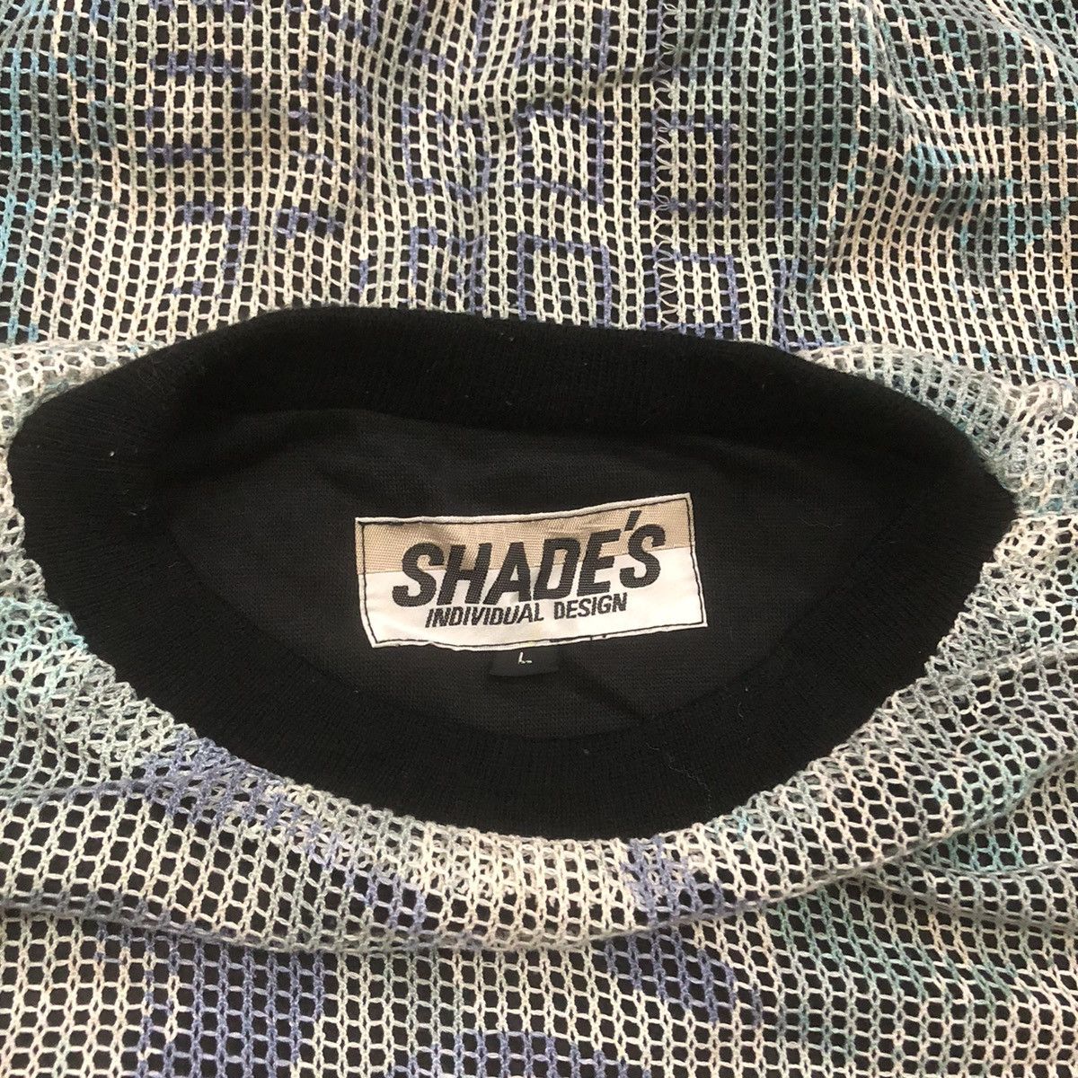Handmade × Shades Of Grey Handmade Fishnet Panorama Grafic 2 Layer Sweater Size US L / EU 52-54 / 3 - 7 Thumbnail