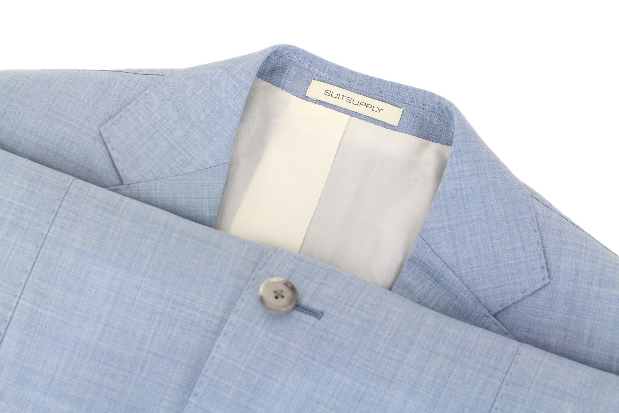 Suitsupply LAZIO UK36R Light Blue Wool Suit 67346 Size 36R - 9 Thumbnail