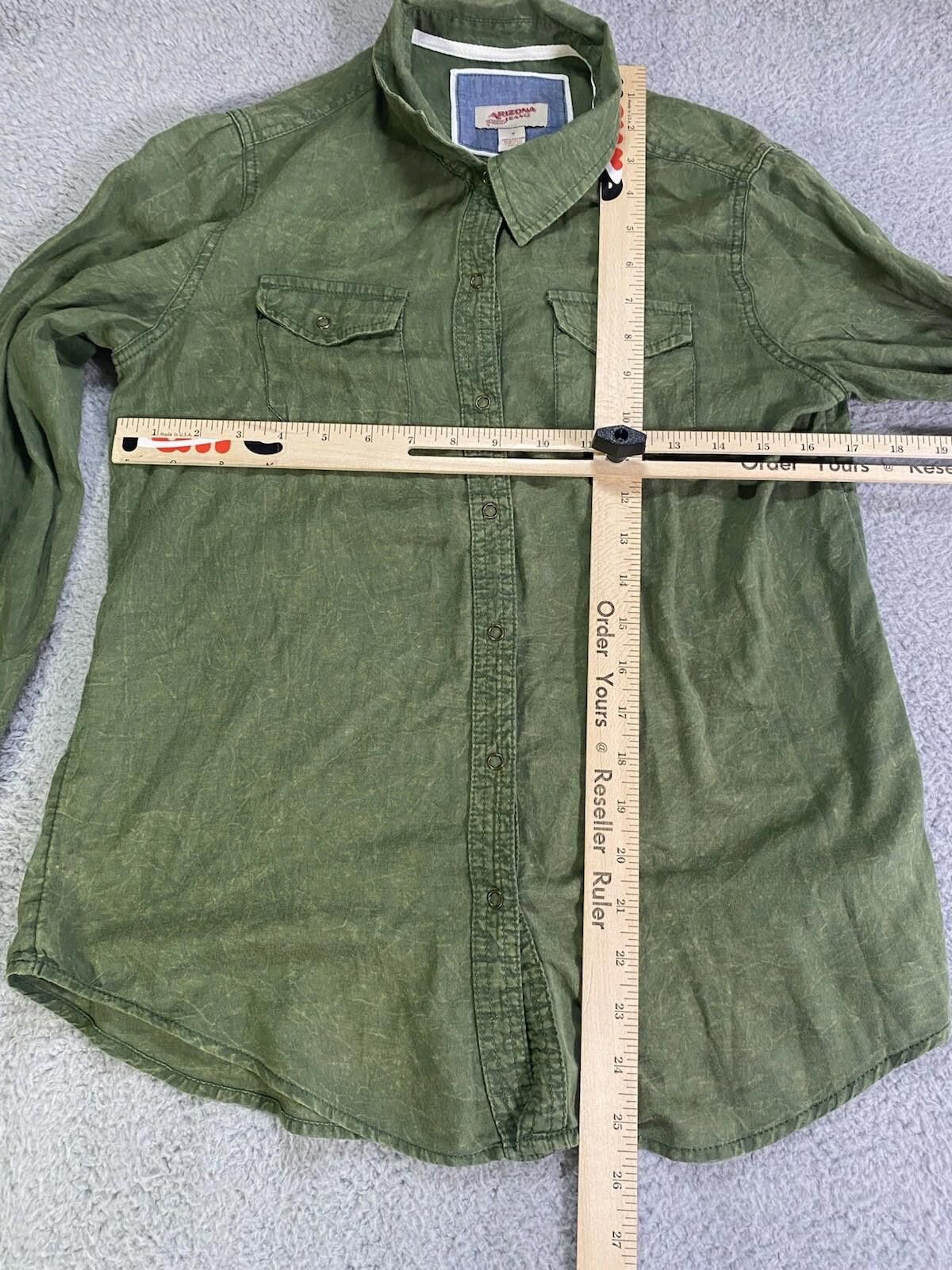 Arizona Jean Co. Arizona Jeans Mens Small Button Down Small Green LS Cotton Size US S / EU 44-46 / 1 - 3 Thumbnail