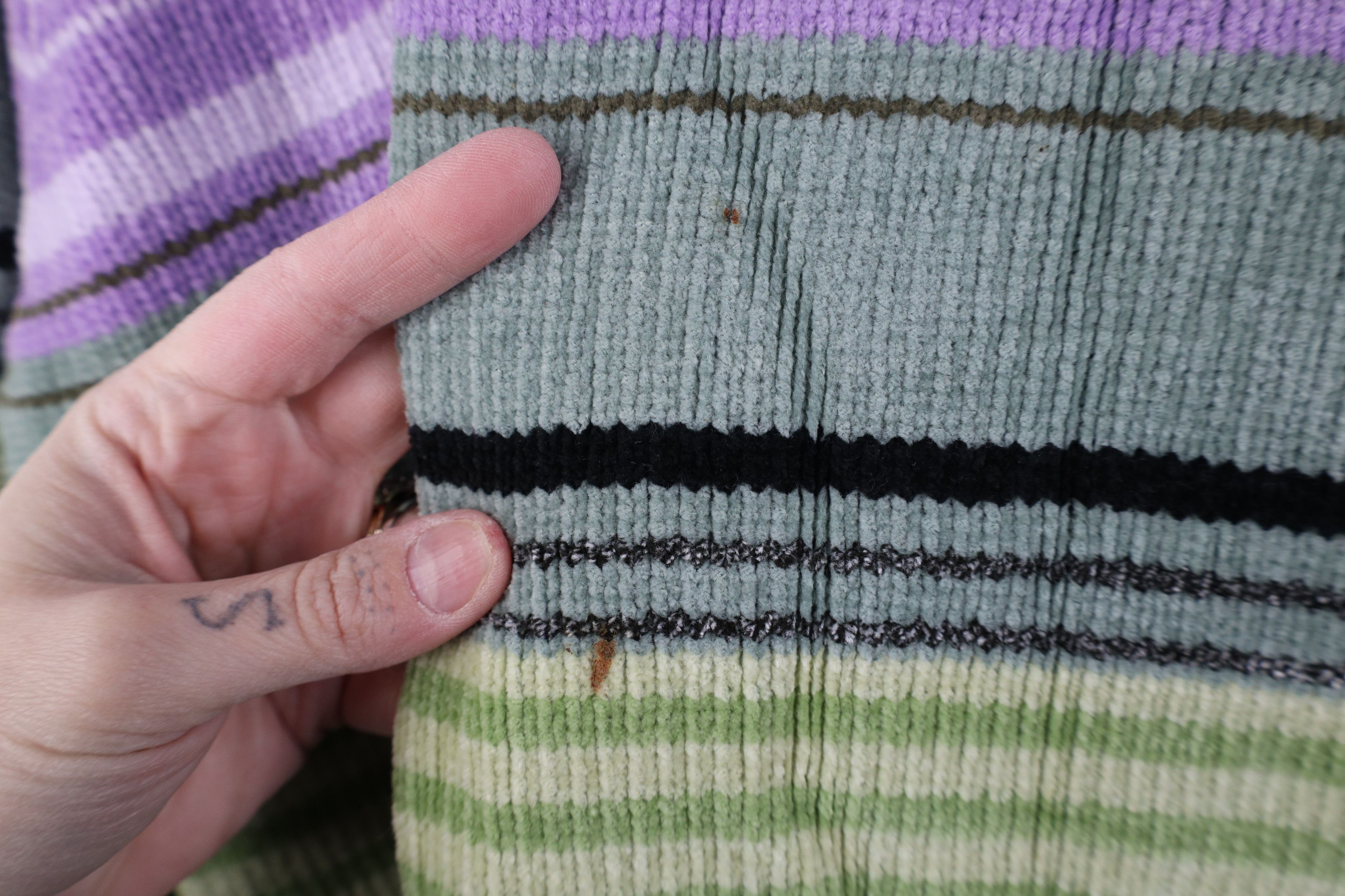 Vintage Vintage 90s Y2K Streetwear Striped Turtleneck Fleece Sweater Size XXL / US 16-18 / IT 52-54 - 4 Thumbnail