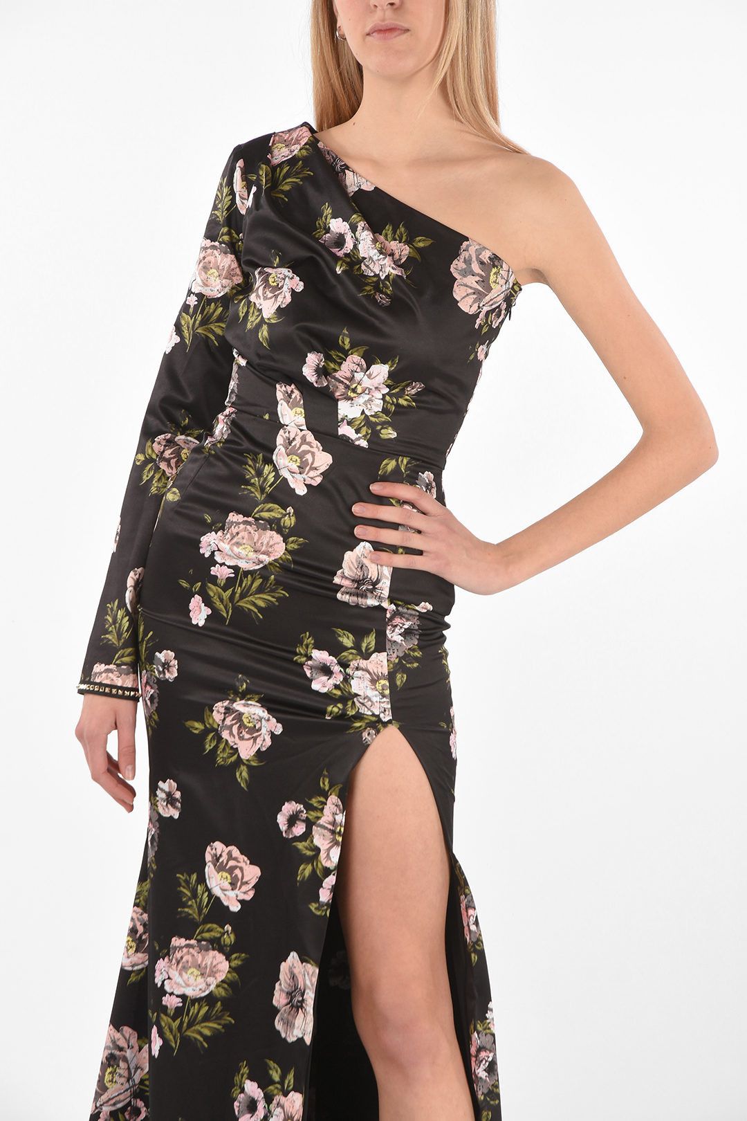 Philipp Plein og1mm0824 Side Split One-Shoulder Dress in Multicolor Size S / US 4 / IT 40 - 4 Thumbnail