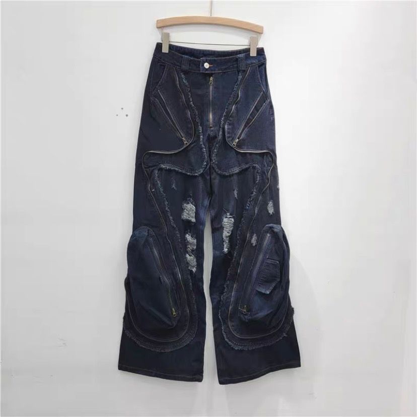Pre-owned Jnco Crazy Multipocket Cargo Denim Pants Japanese Style