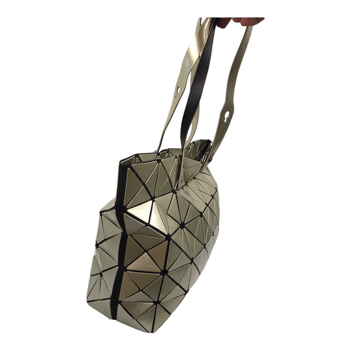 Issey Miyake × Issey Miyake Bao Bao × Japanese Brand Bao Bao Issey Miyake Rock Silver Metallic Mate Tote Bag Size ONE SIZE - 3 Thumbnail