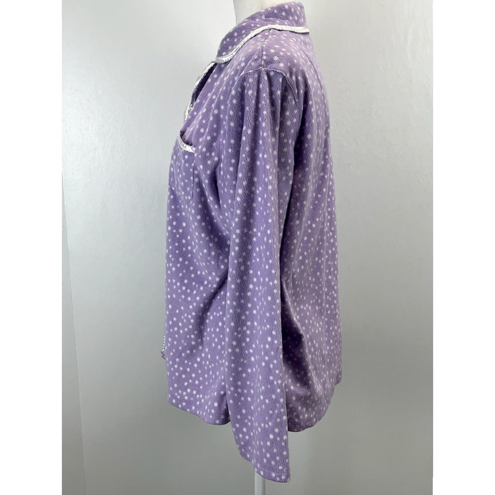 Ariat Aria Pajama Set Women XL Purple Polka Dot Soft Fleece 2-Piece GUC Size ONE SIZE - 3 Thumbnail