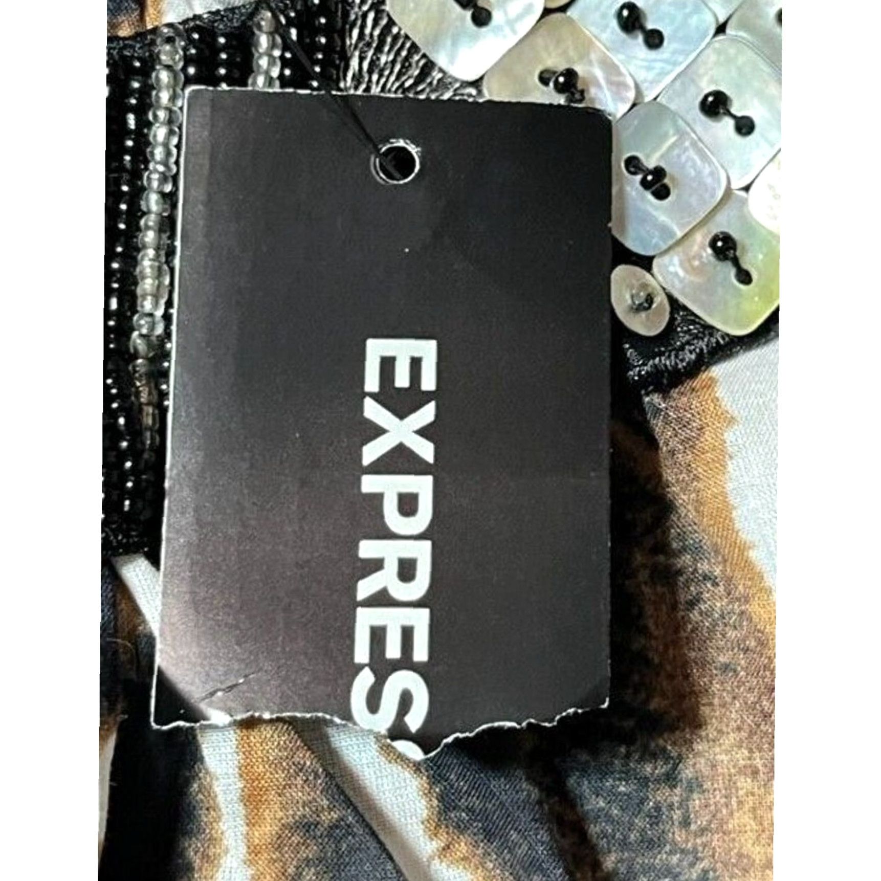 Express Express Statement Top L Built in Necklace Going Out Clubwear Y2K Sequins Glam Shirt Women Size L / US 10 / IT 46 - 5 Thumbnail