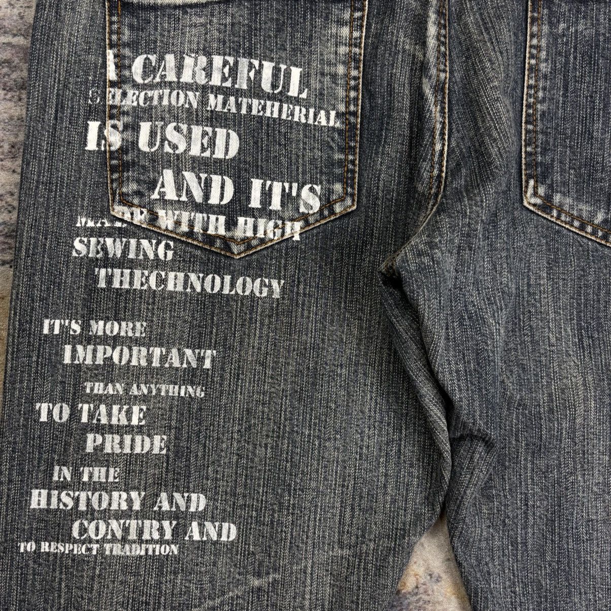 Archive In The Attic - Poem Patchwork Grunge Flared Denim