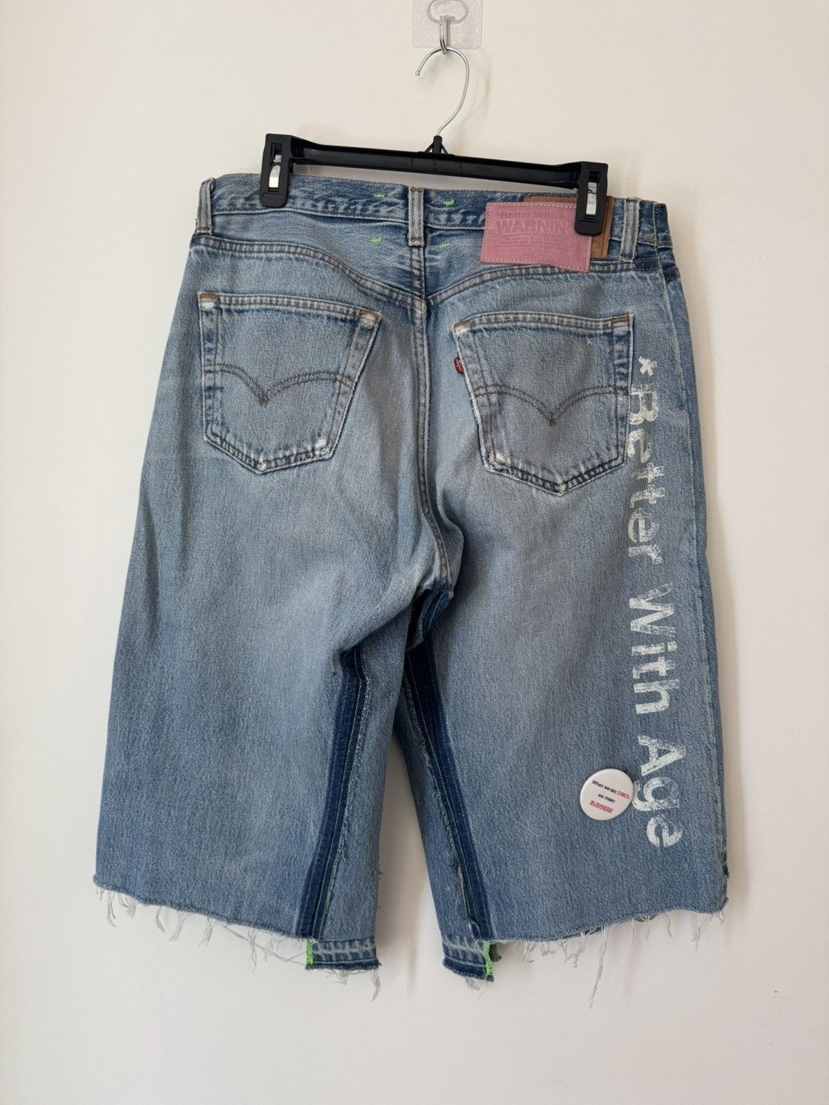 Better With Age Better With Age Pin Denim Shorts Indigo Blue, Size 33 Size US 33 - 2 Thumbnail