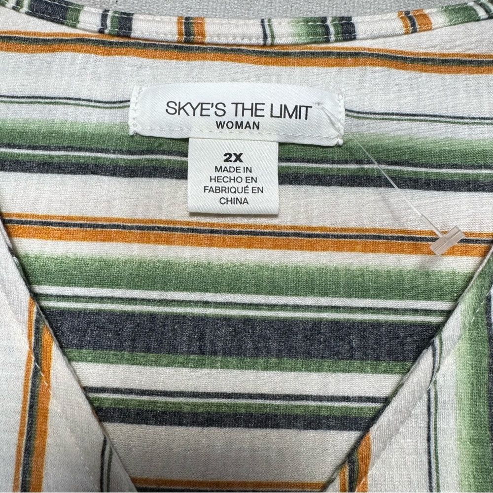 Other New Skye's The Limit Striped Tie Front Top Size 2X Size XXL / US 16-18 / IT 52-54 - 7 Thumbnail