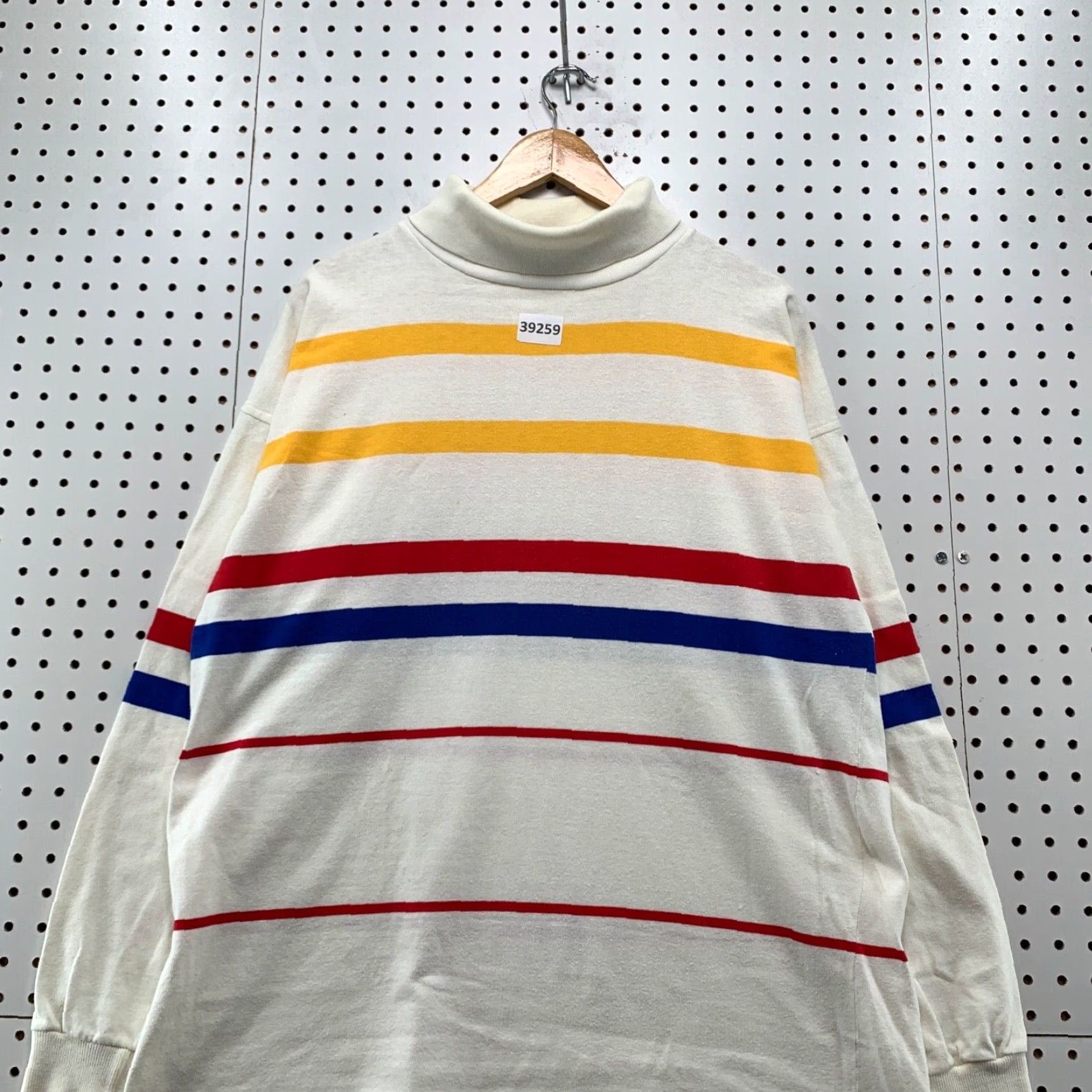 Gant VINTAGE 90s GANT Ruger Turtleneck Shirt Men XL Beige Striped Yellow Made USA Retro Fashion Size US XL / EU 56 / 4 - 2 Thumbnail