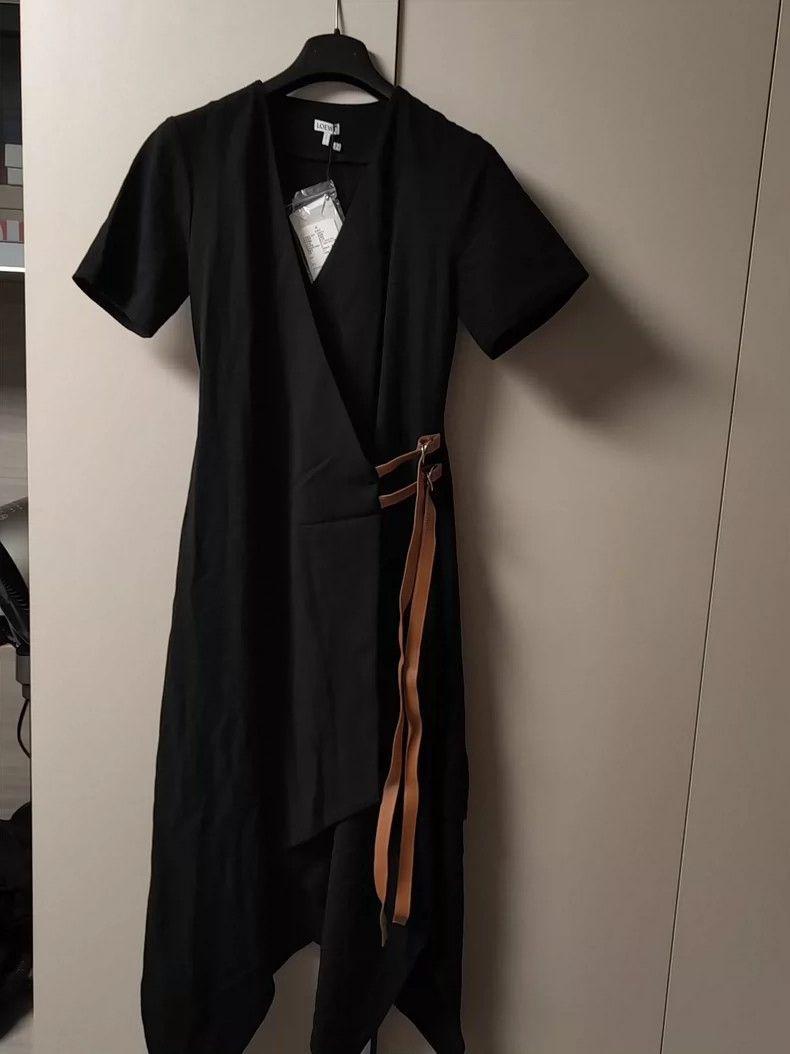 LOEWE Black Wrap Dress Size 36 - dmc