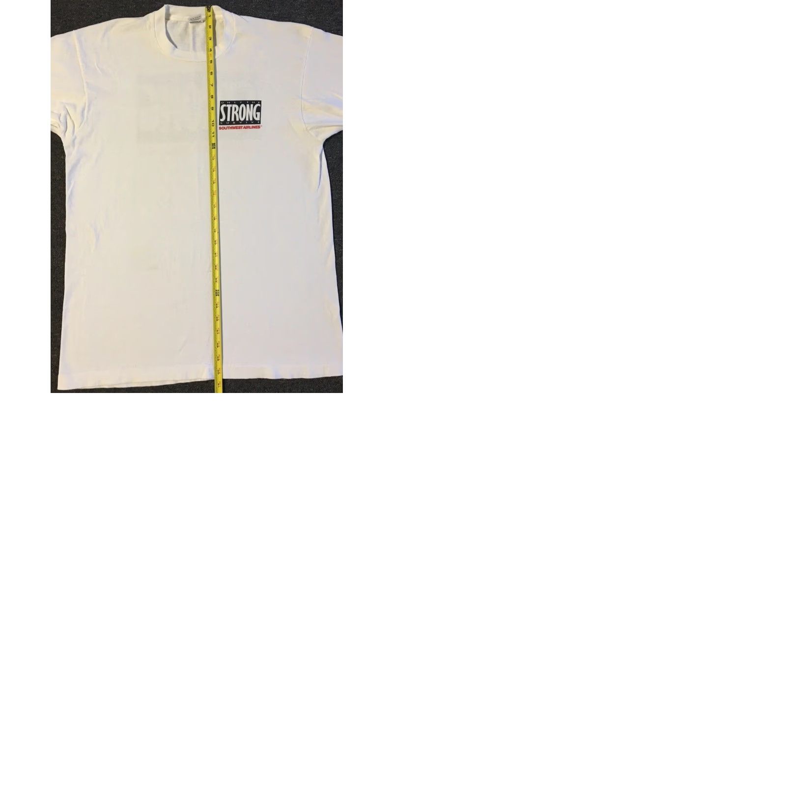 Vintage VINTAGE Southwest Airlines Only The Strong Survive Faded Shirt XL White Graphic Tee Mens 90s JuMbo Size US XL / EU 56 / 4 - 11 Thumbnail