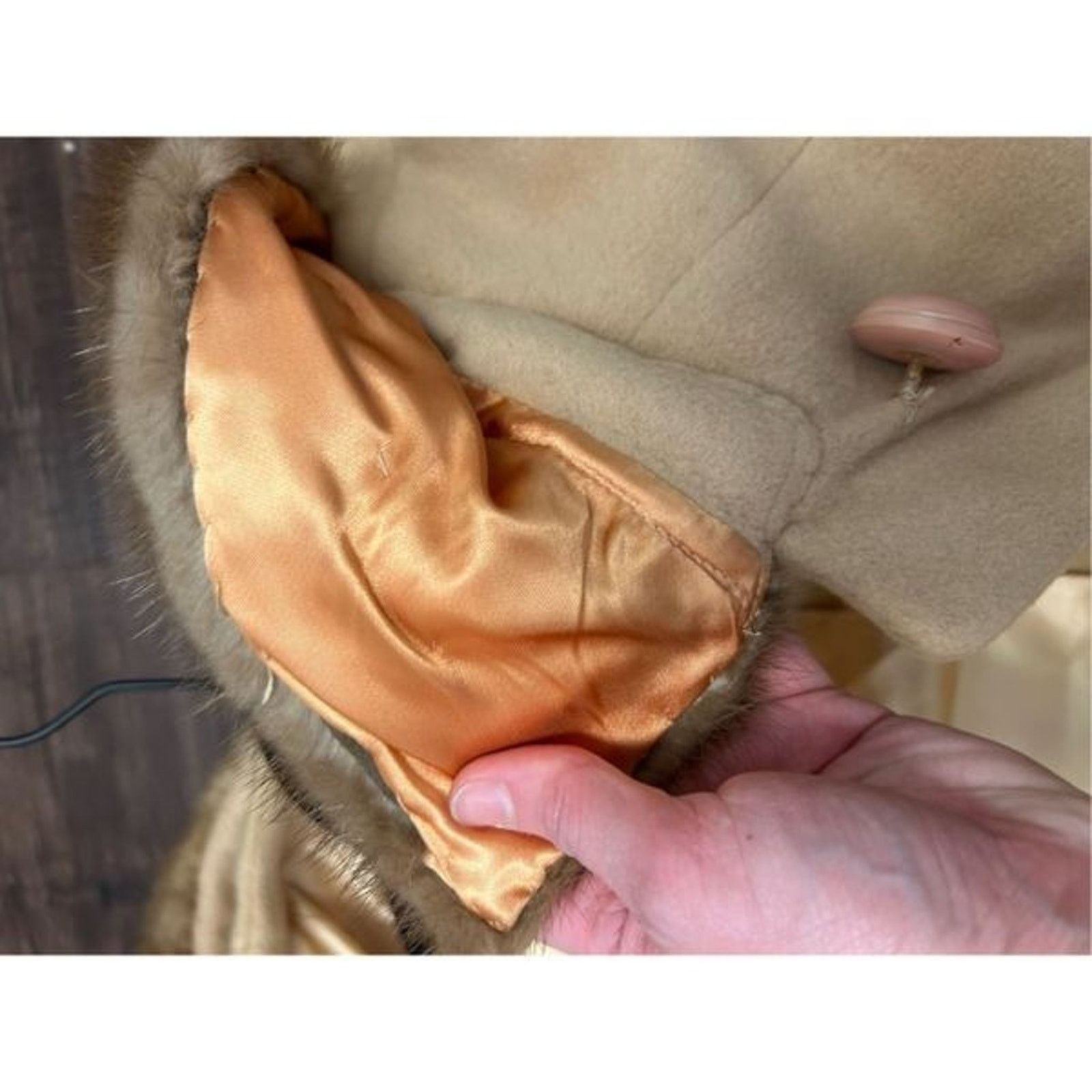 Anthropologie National Board Tan Cashmere Button Fur-Lined Coat Size 38 Size M / US 6-8 / IT 42-44 - 10 Thumbnail