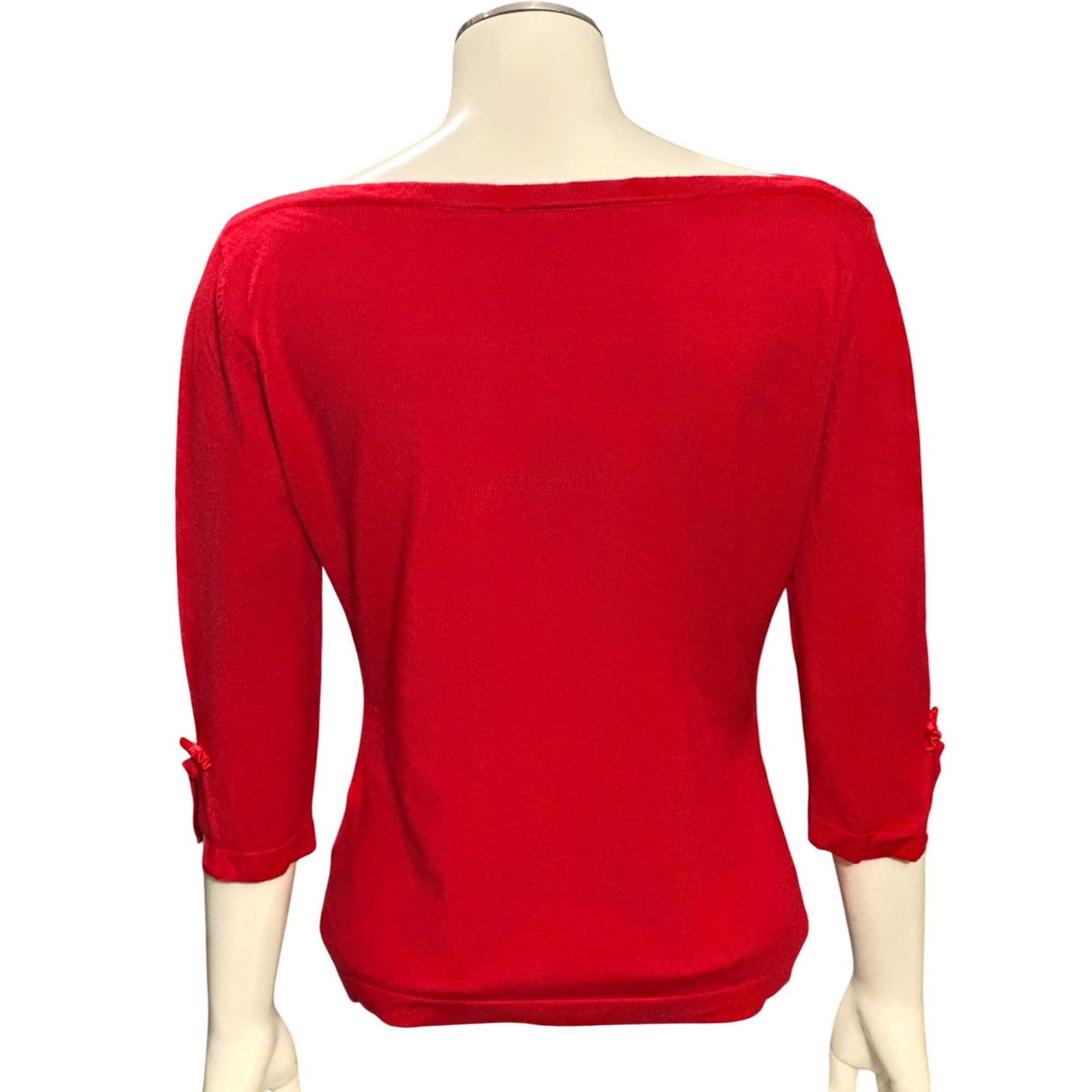 Other CCC Red Boat Neck Three Quarter Sleeve Top Soft Viscose Nylo Size S / US 4 / IT 40 - 4 Thumbnail