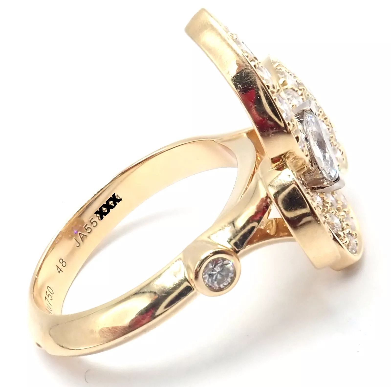 Cartier 18k Yellow Gold Diamond Two Butterfly Ring Cert. Size ONE SIZE - 3 Thumbnail