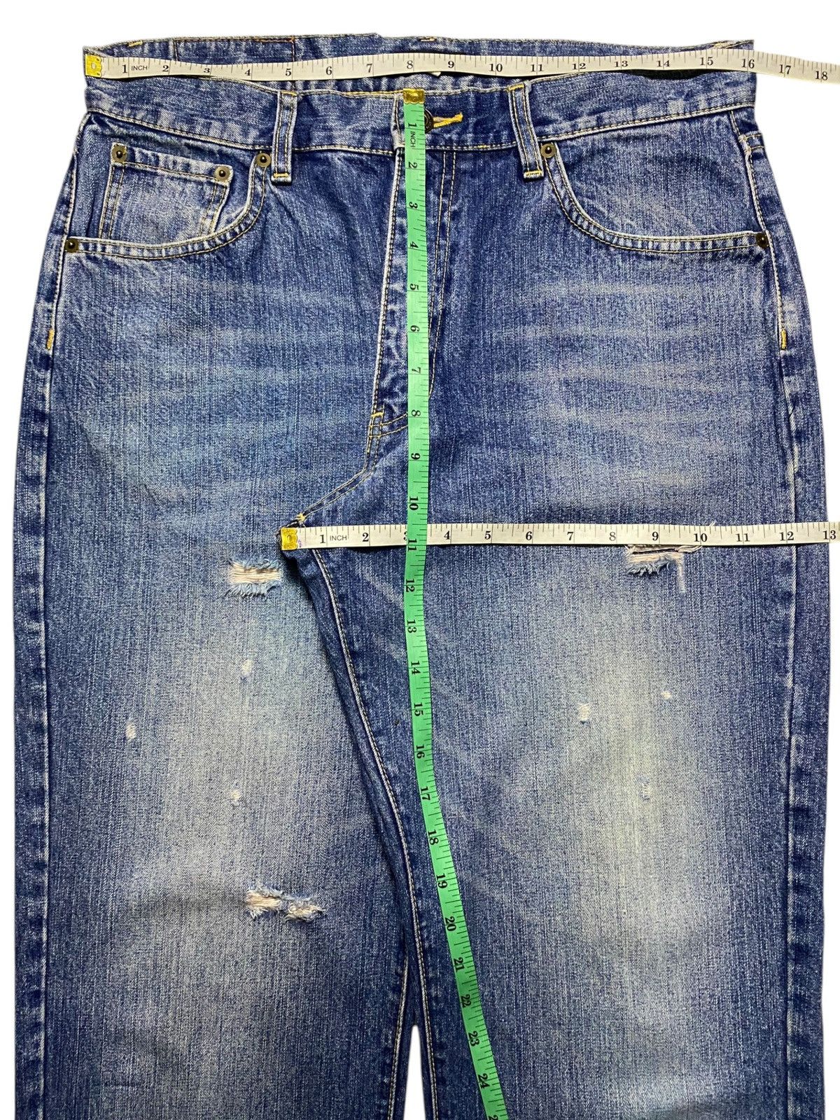 Japanese Brand Vintage Japanese Brand Amore Puro Blue Wash Distressed Jeans Size US 32 / EU 48 - 14 Thumbnail