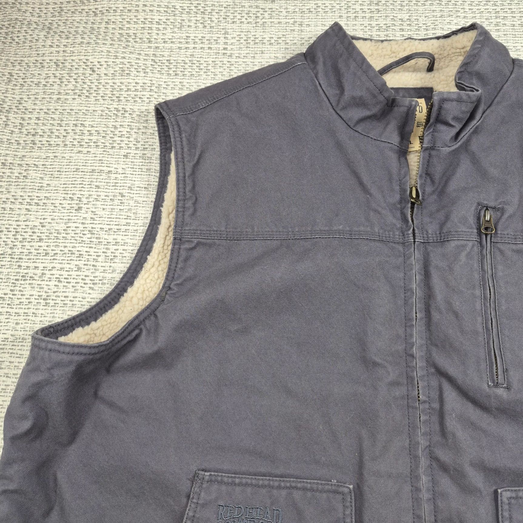 Vintage RedHead Vest Mens 3XL Gray Sherpa Lined Canvas Full Zip Outdoor Workwear Pockets Size US XXL / EU 58 / 5 - 3 Thumbnail