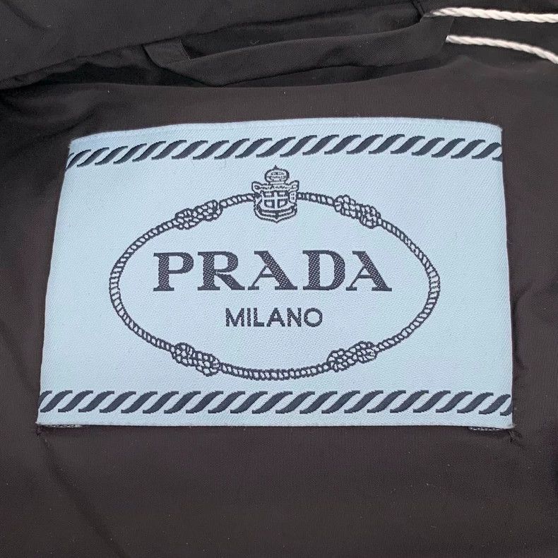 Prada Prada Size 38 Black triangle hooded zipper down jacket 250 Size US XXS / EU 40 - 6 Thumbnail