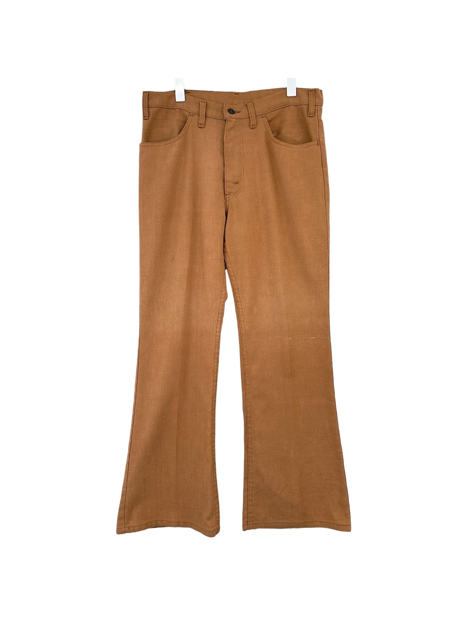 image of Levis x Levis Vintage Clothing 1980S Brown Orange Soft Flare Leg Pants, Men's (Size 33)