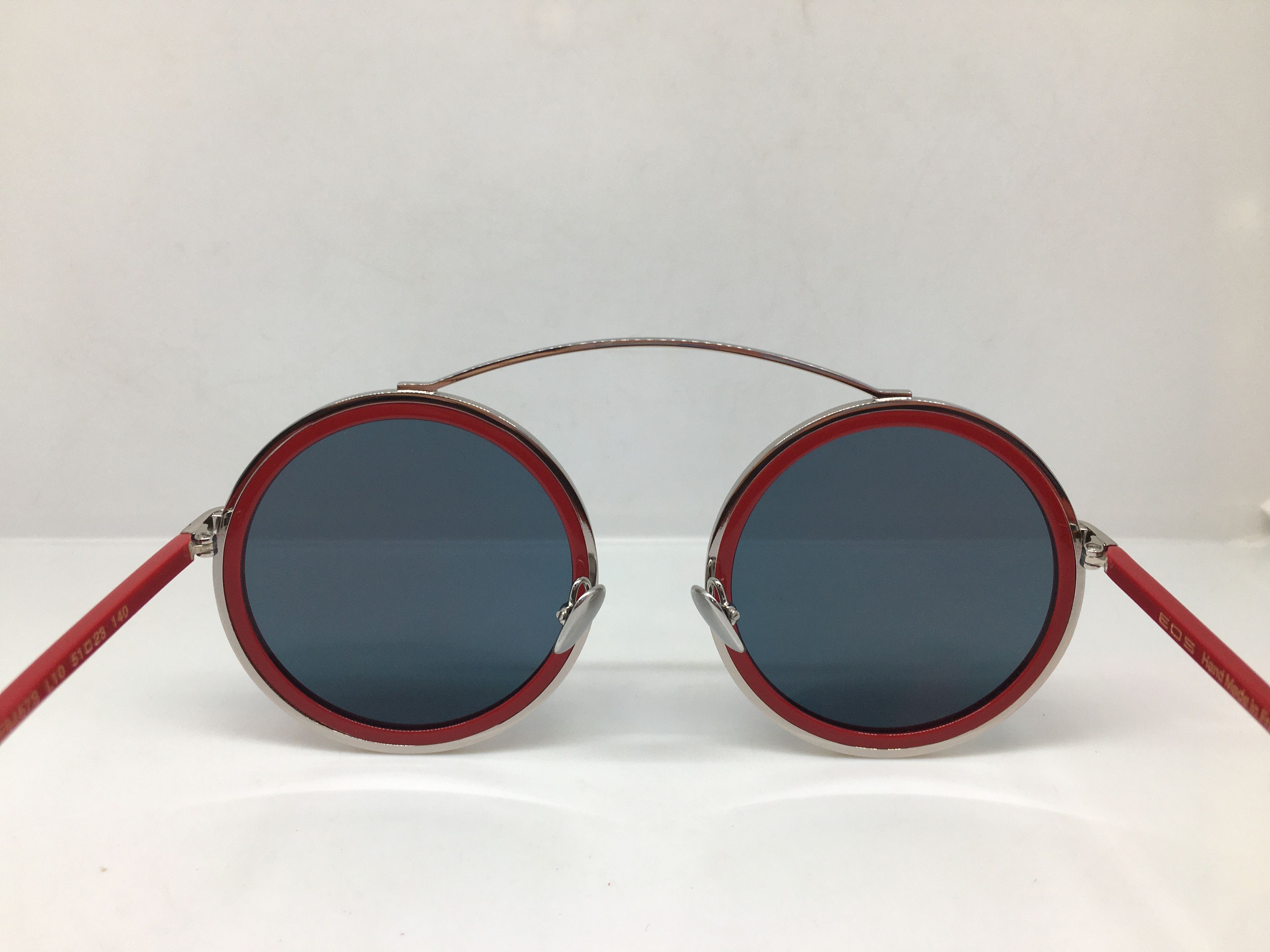 Other EOS E8457S Silver Red Round Sunglasses Frame Show Time Size ONE SIZE - 4 Thumbnail